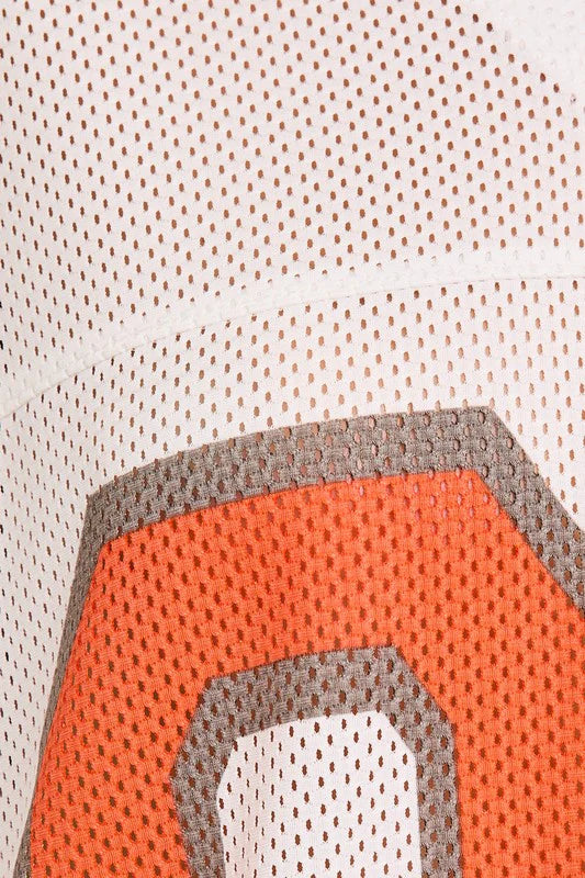Jordan 98 Oversized Jersey in White & Orange