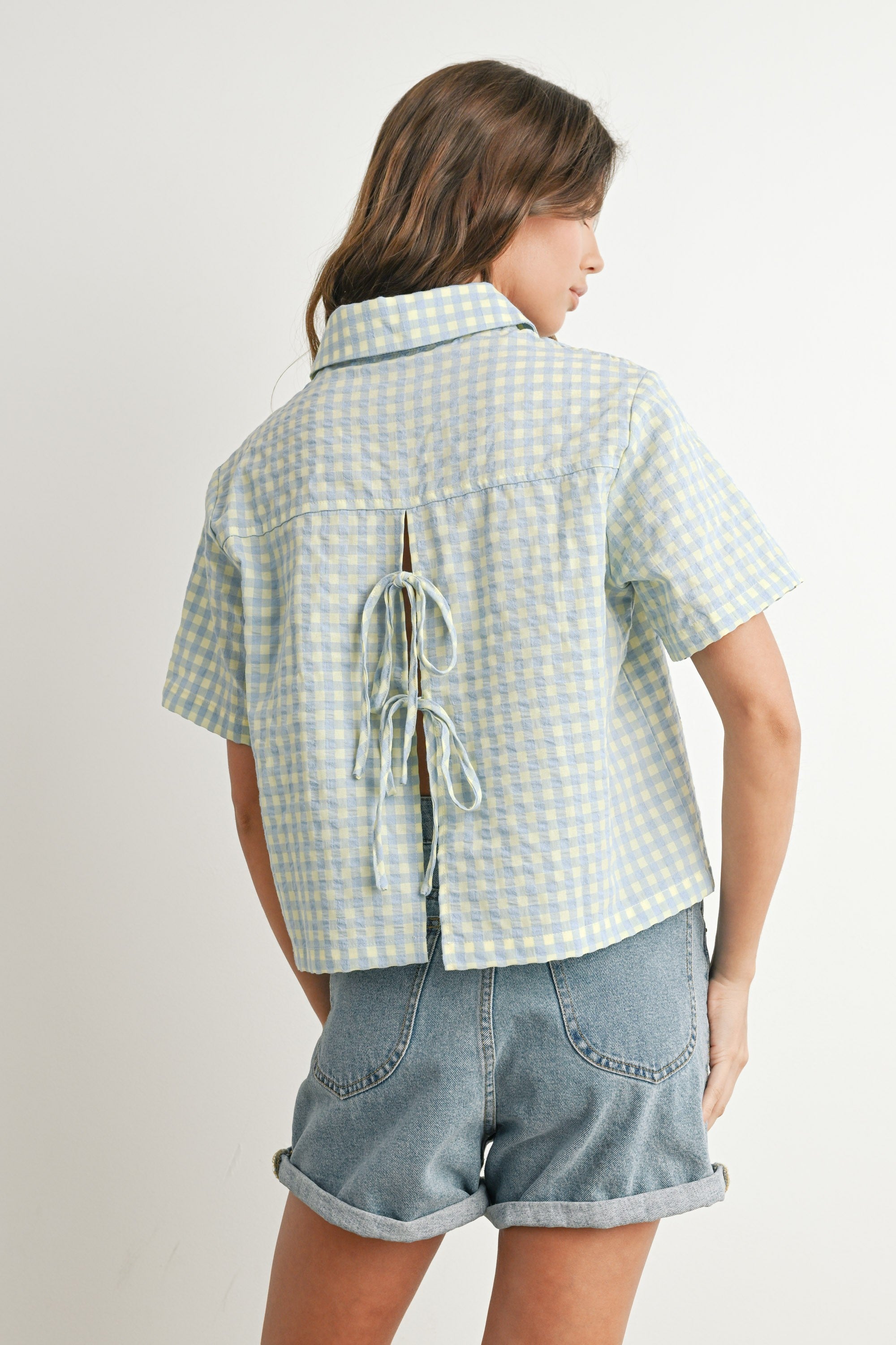 Maggie Cropped Button Up Top