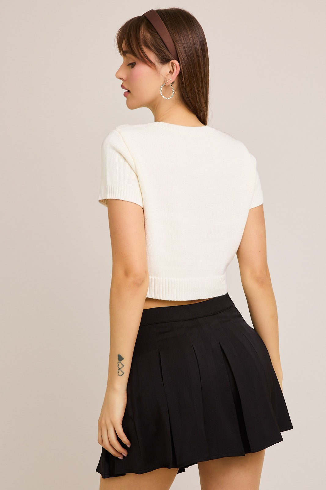 Football Star Teddy Bear Sweater Tee in White & Red