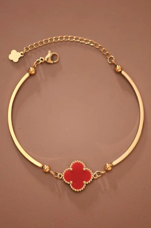 Clover Bangle Chain Bracelet