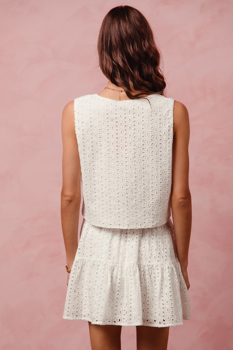 Aspyn Eyelet Tie Vest