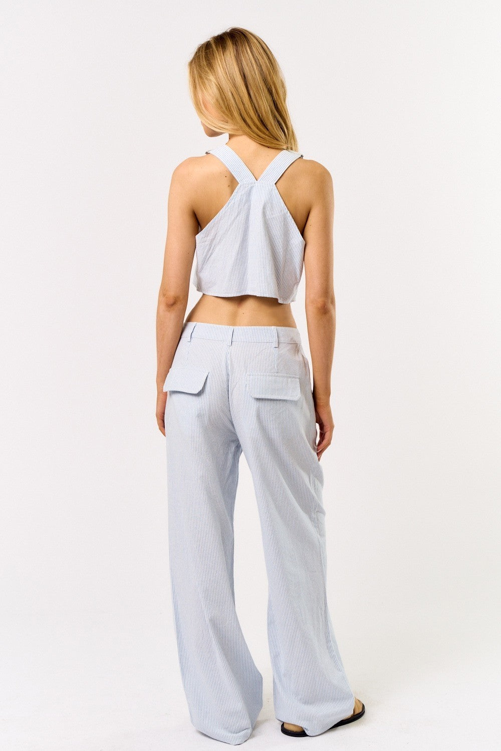Brea Pinstripe Overall Pants