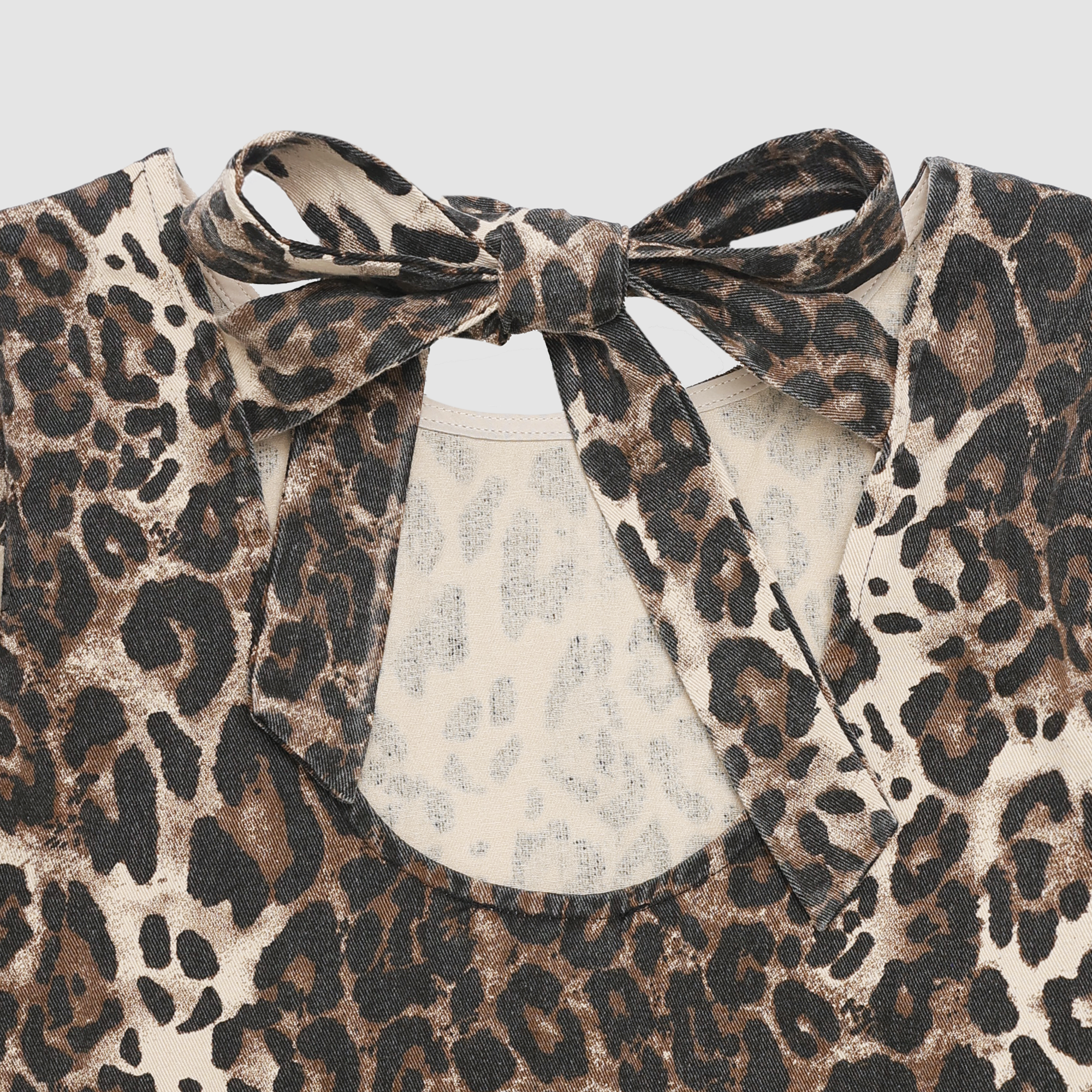 Breanna Leopard Denim Mini Dress