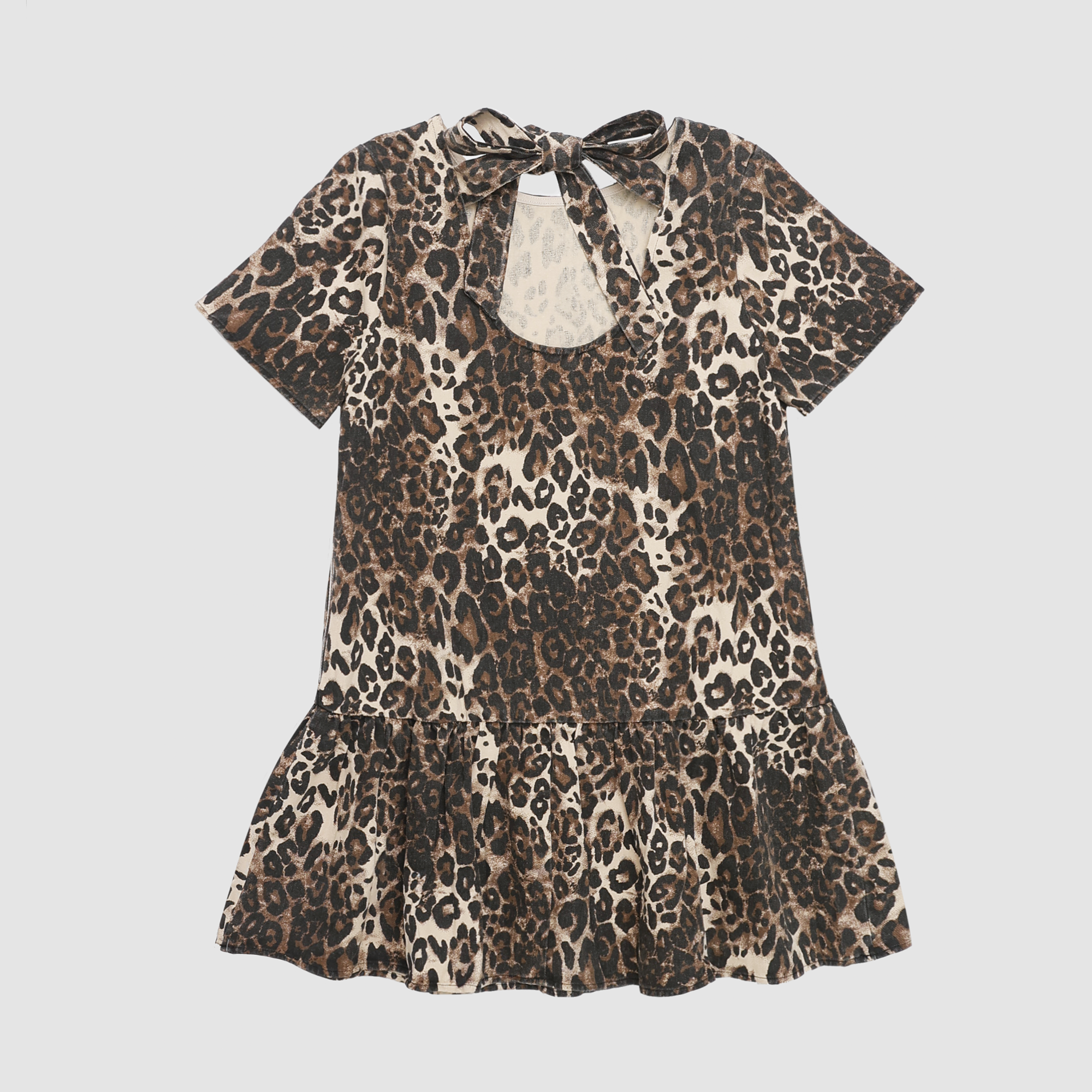 Breanna Leopard Drop Waist Mini Dress