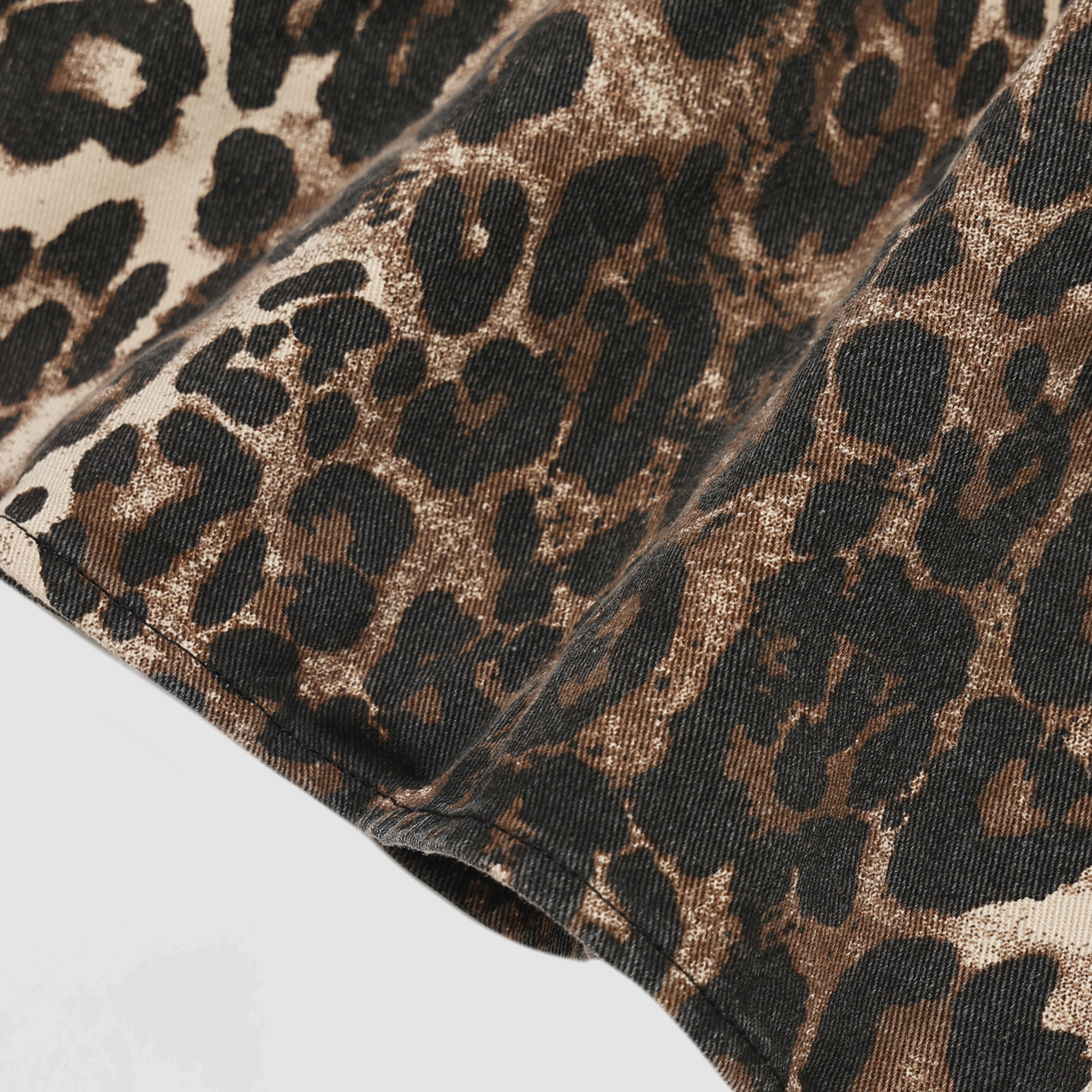 Breanna Leopard Denim Mini Dress