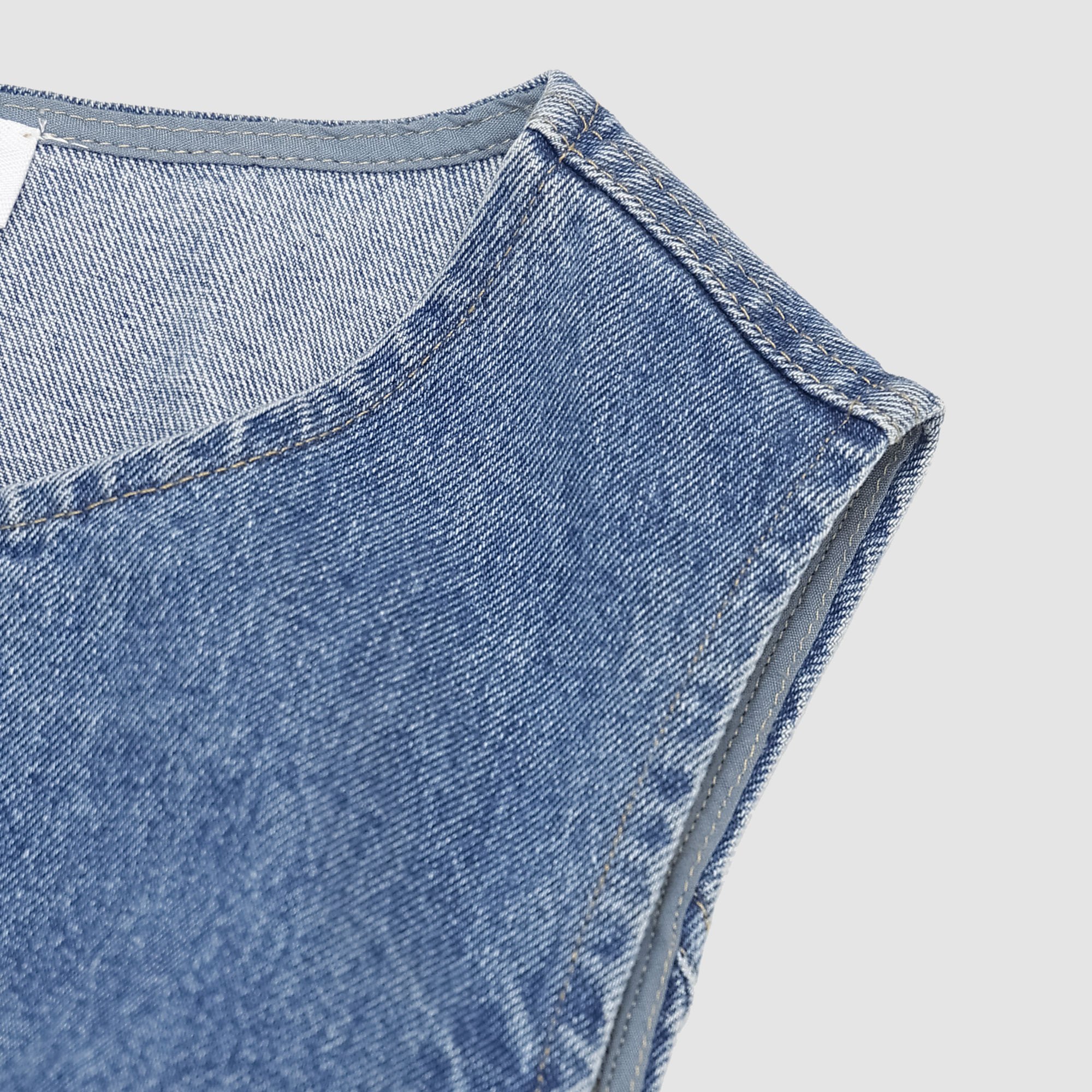 Caelyn Denim Button Front Vest in Denim