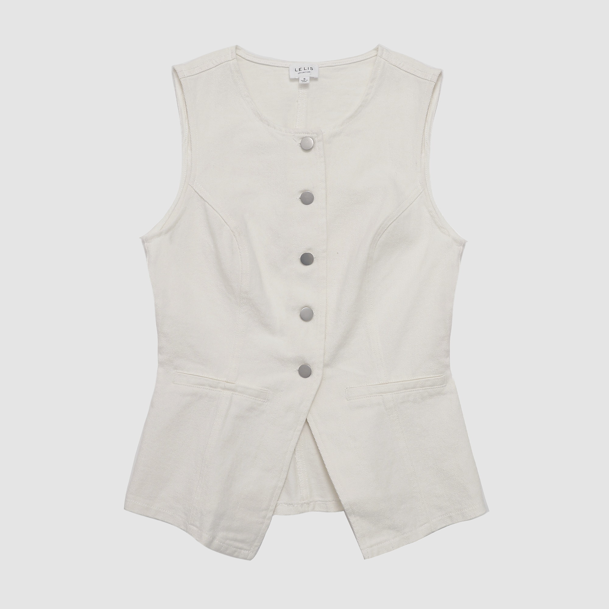 Caelyn Denim Button Front Vest