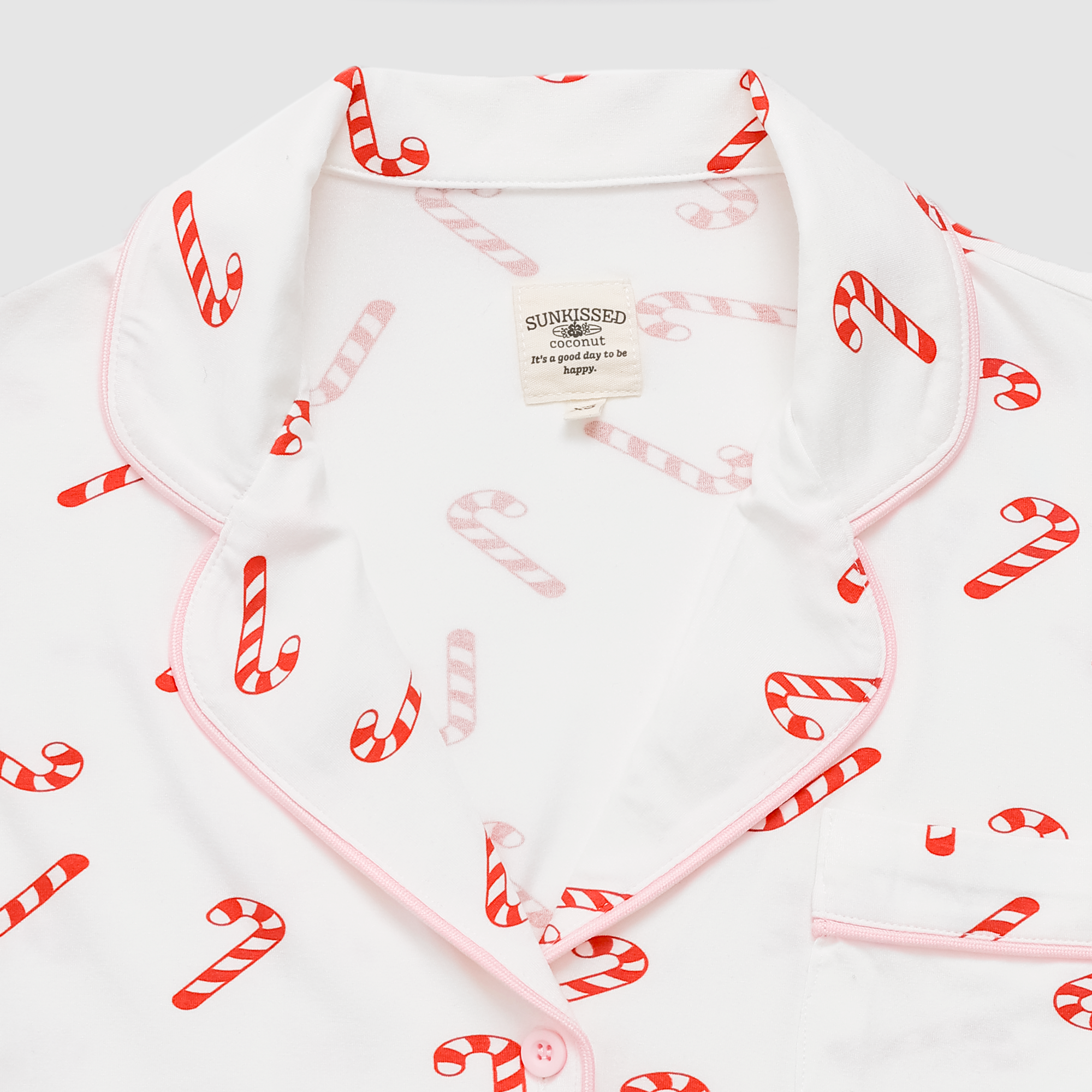 Indy Candy Cane Short Sleeve Pajama Top