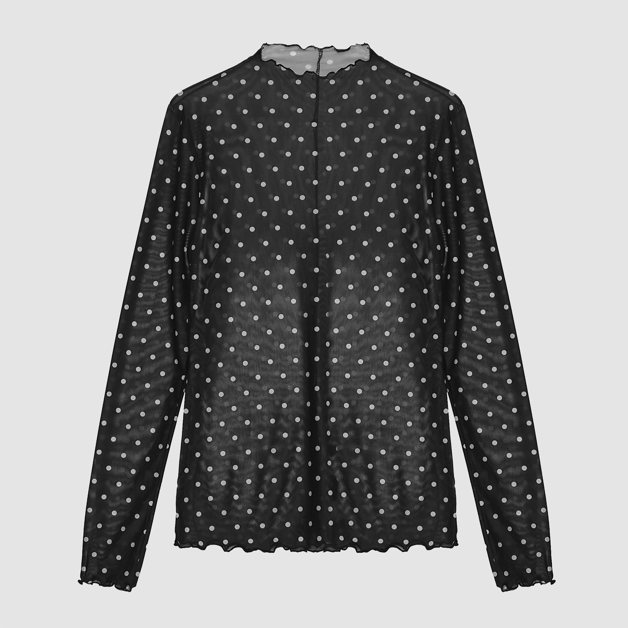 Chiara Polka Dot Sheer Top in Black Dot