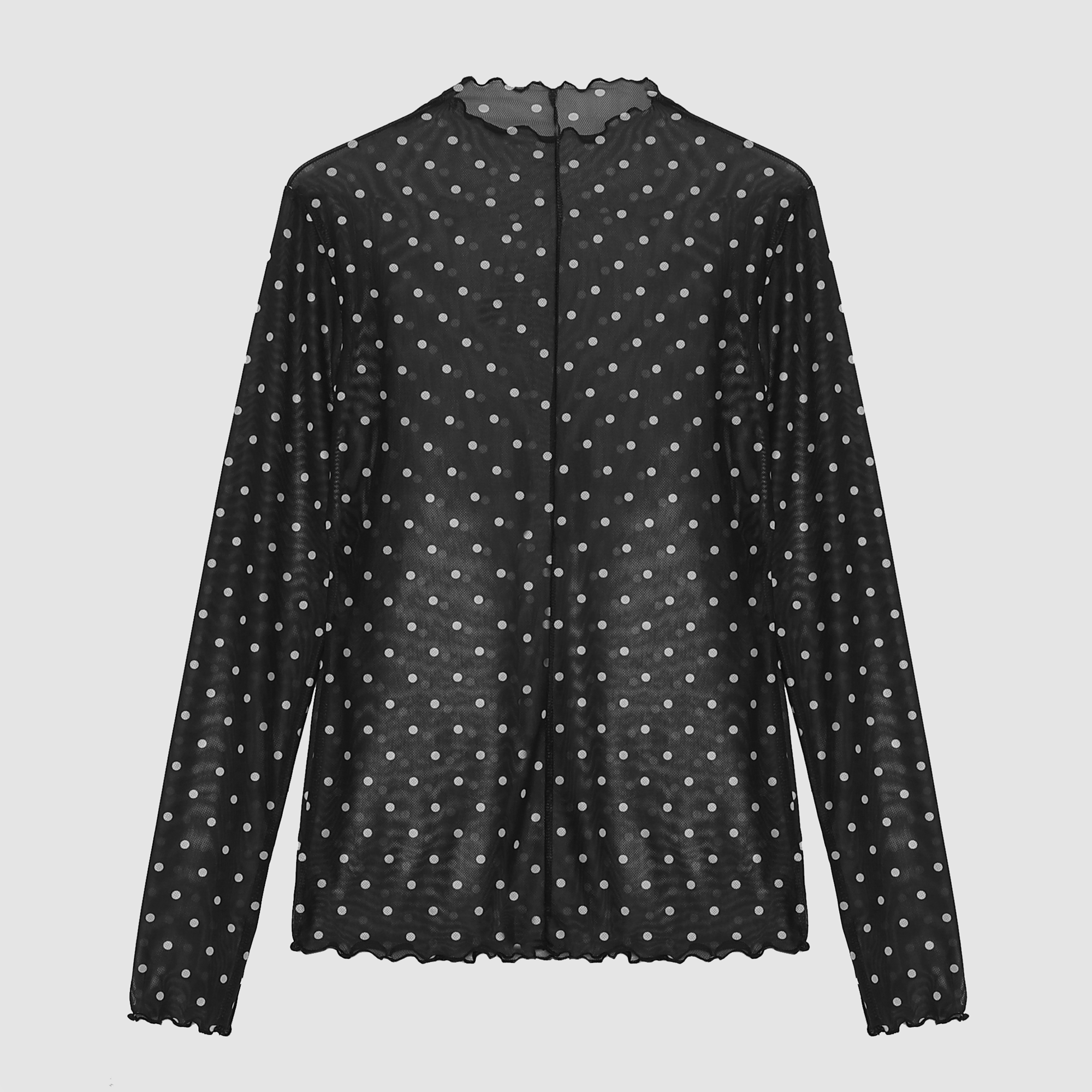 Chiara Polka Dot Sheer Top in Black Dot