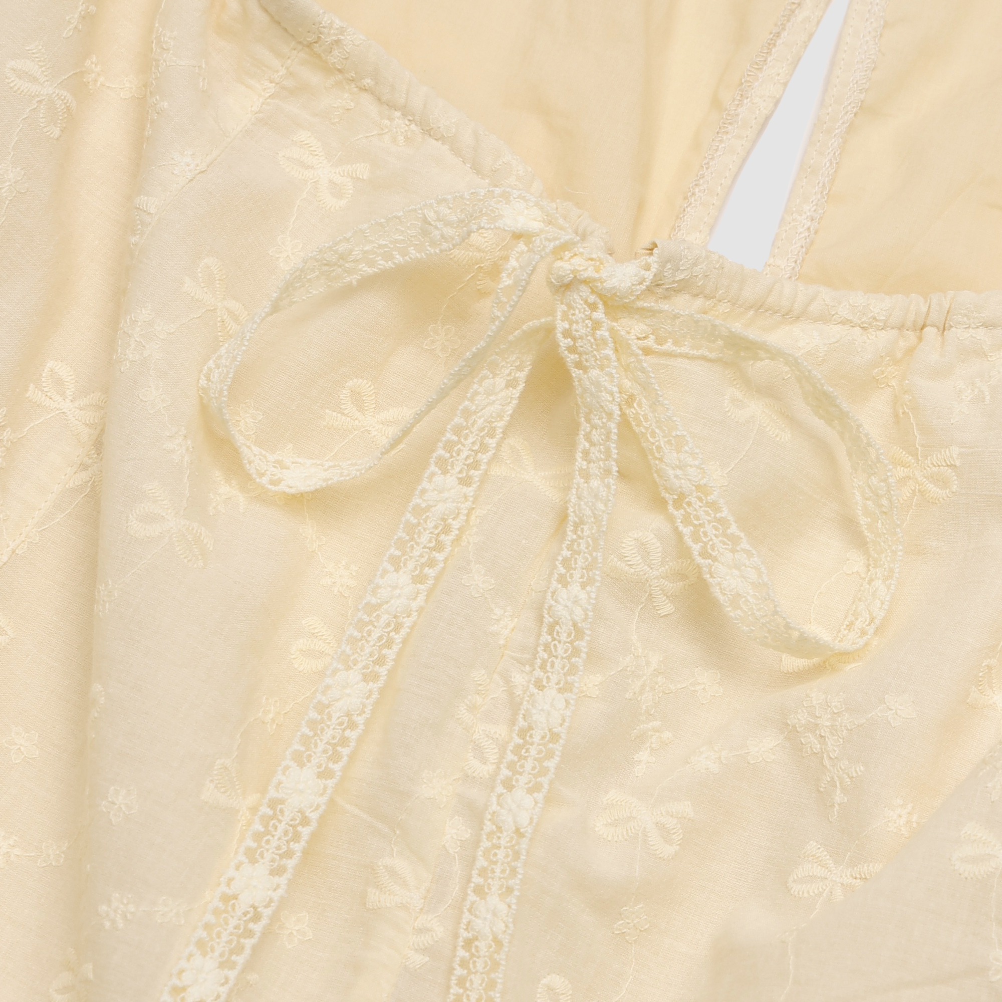 Elara Bow Embroidered Romper