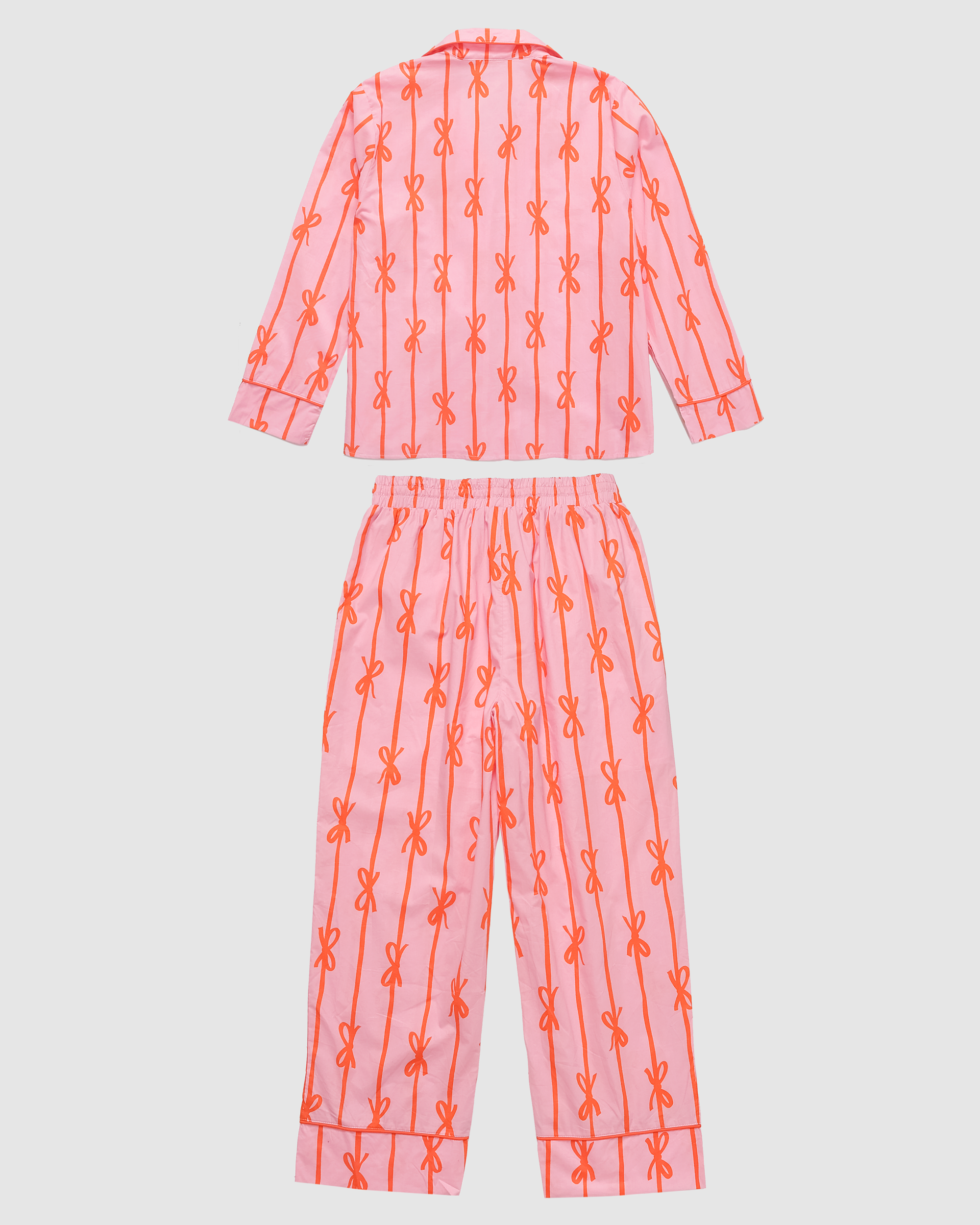 Eleanor Bow Print Pajama Set in Pink