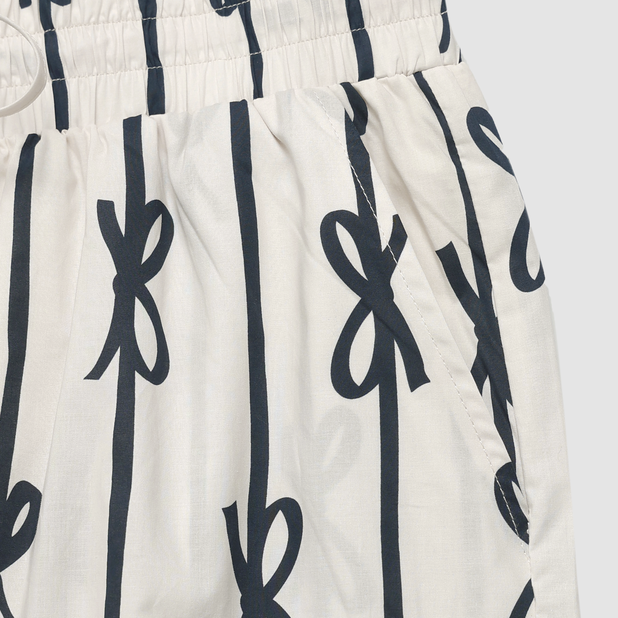 Eleanor Bow Print Pajama Set in Ivory