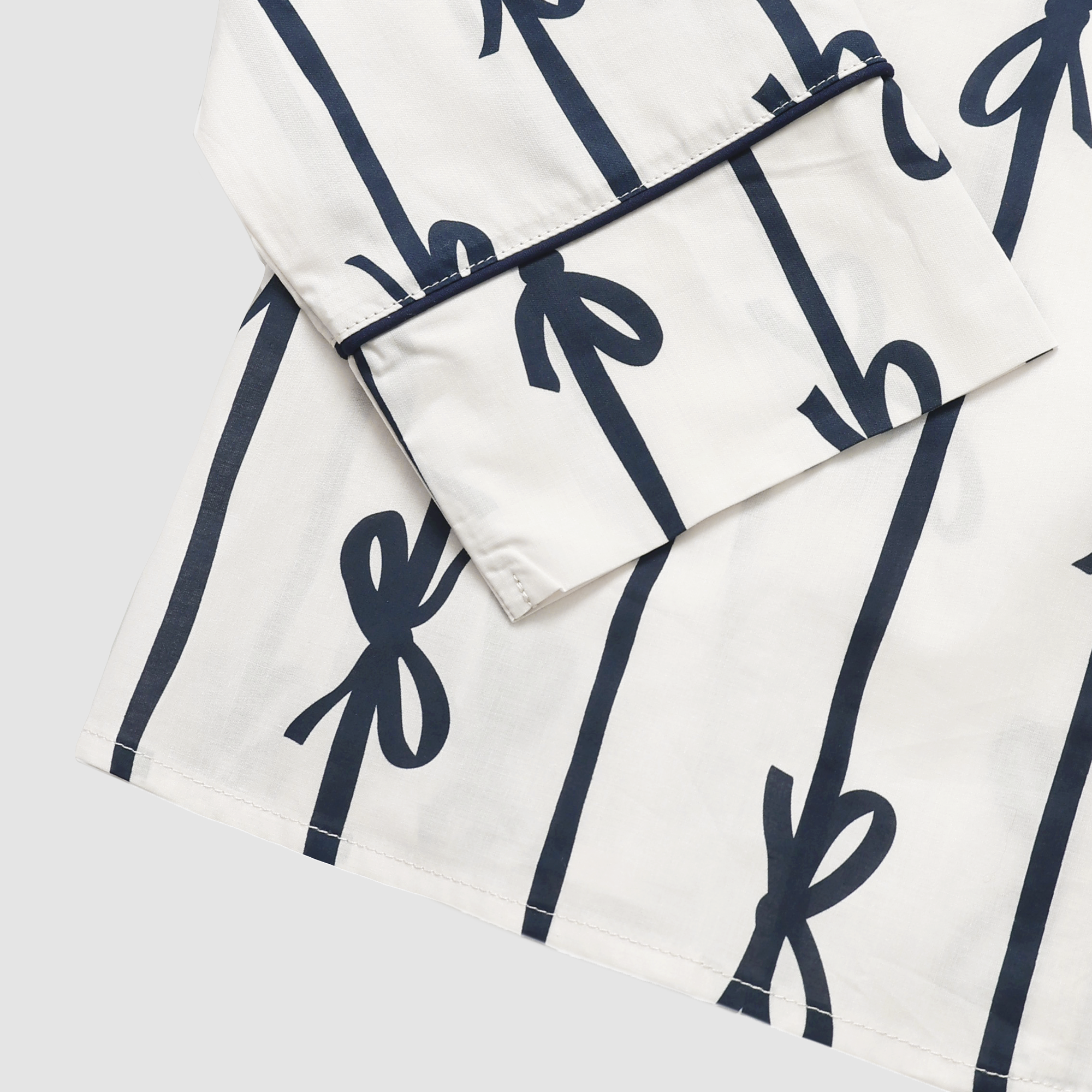 Eleanor Bow Print Pajama Set in Ivory