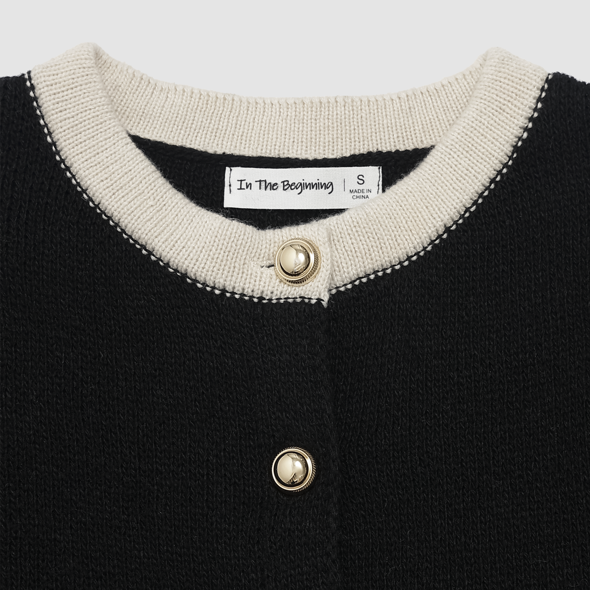 Elizabeth Chic Button Cardigan in Black