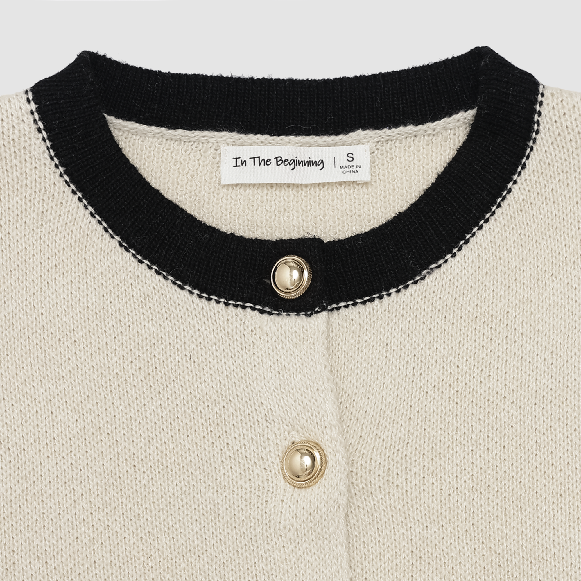 Elizabeth Chic Button Cardigan in Ivory