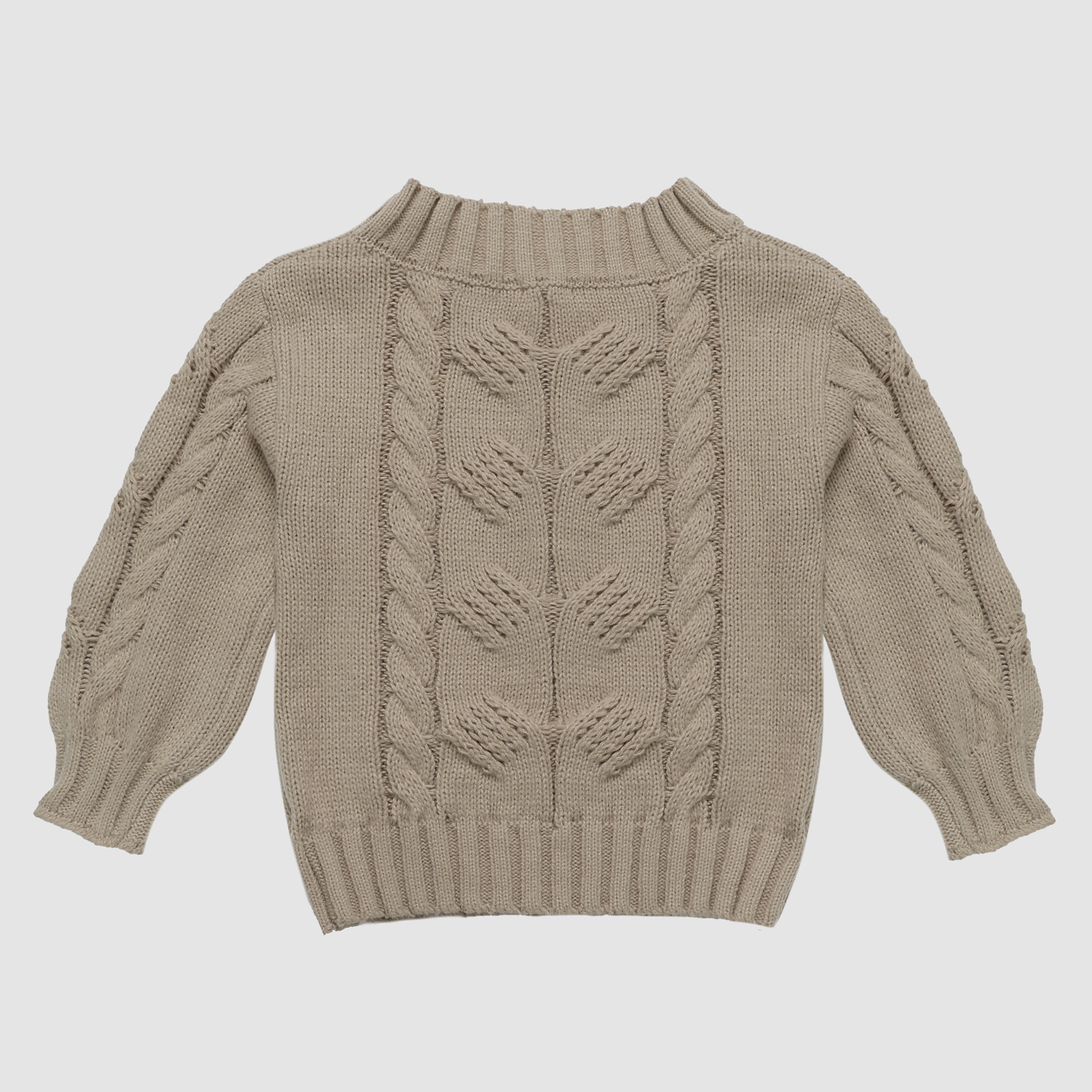 Elle Off Shoulder Sweater in Taupe