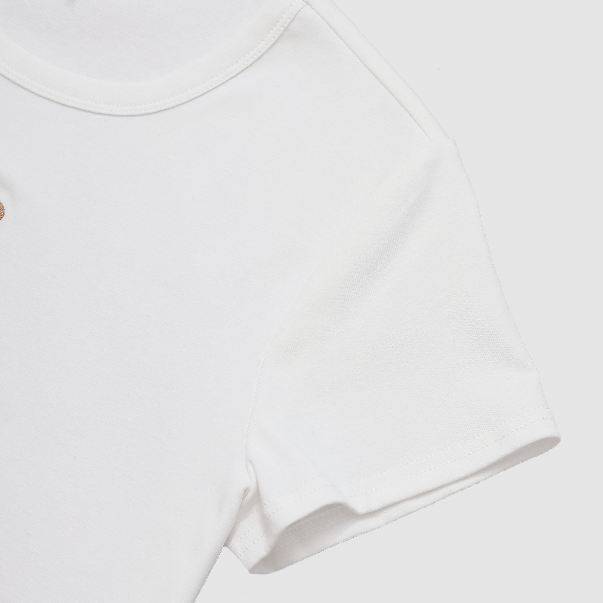 Football Star Teddy Bear Baby Tee in White & Orange