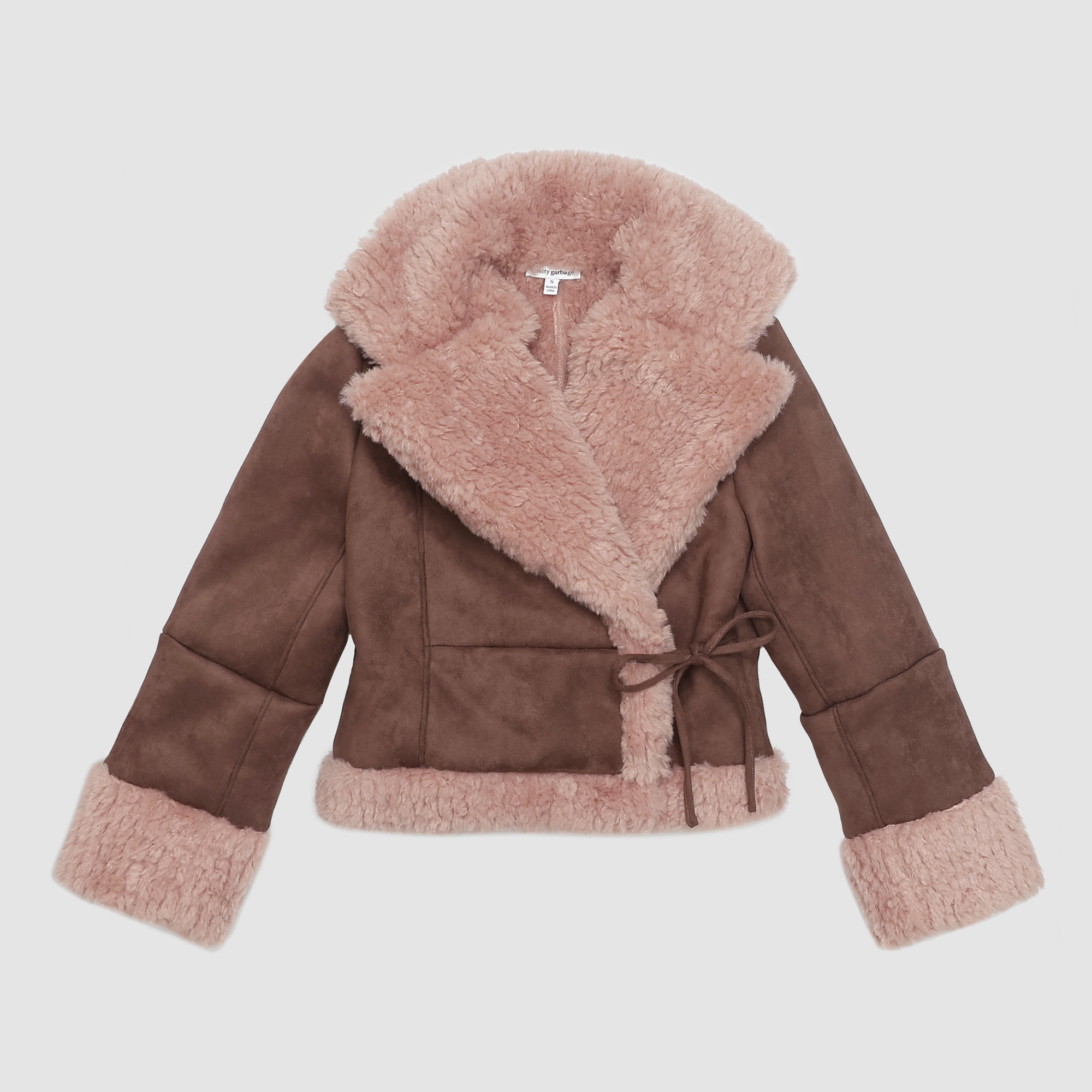 Francesca Faux Suede Shearling Jacket