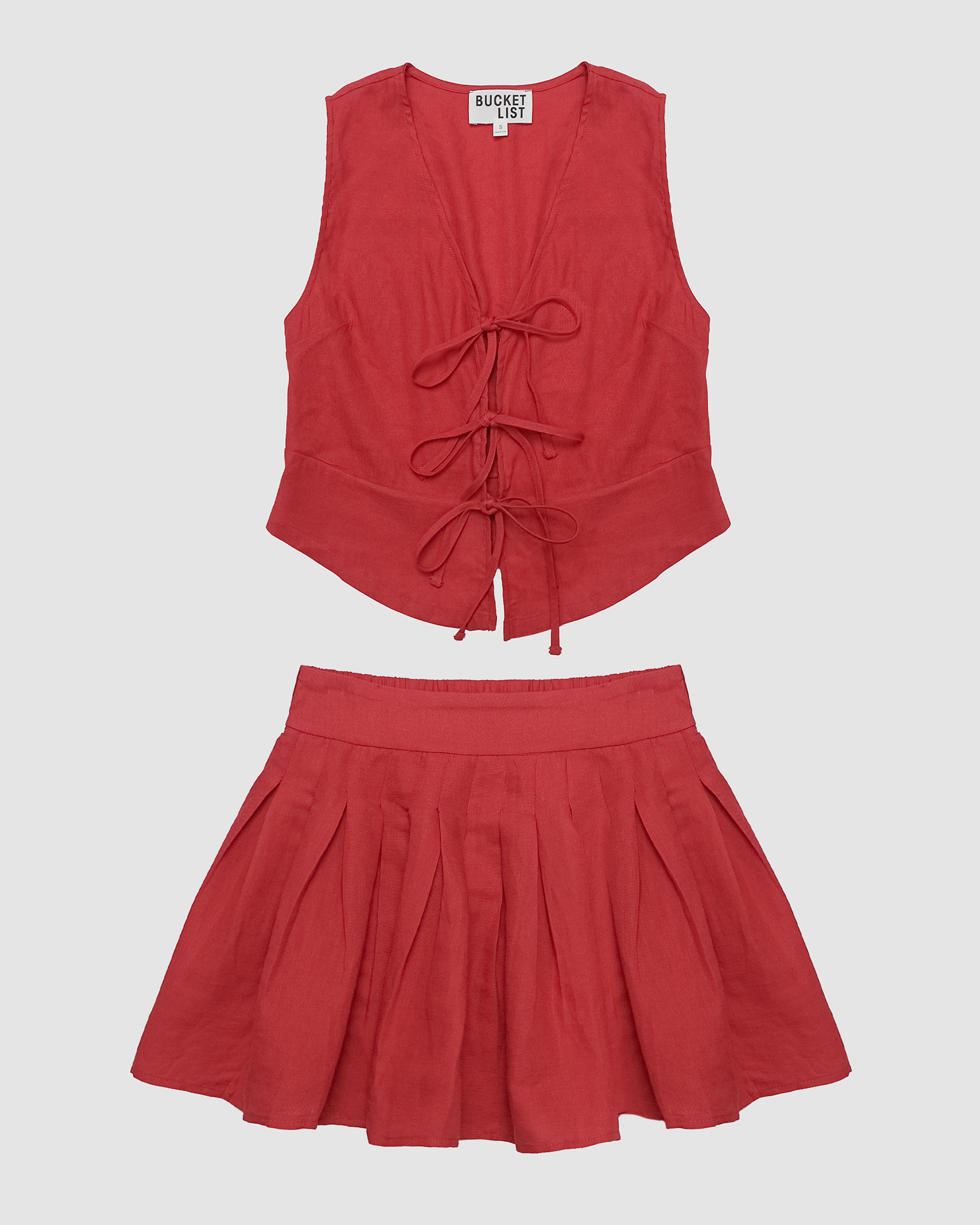 Gabriella Linen Tie-Front Vest Top