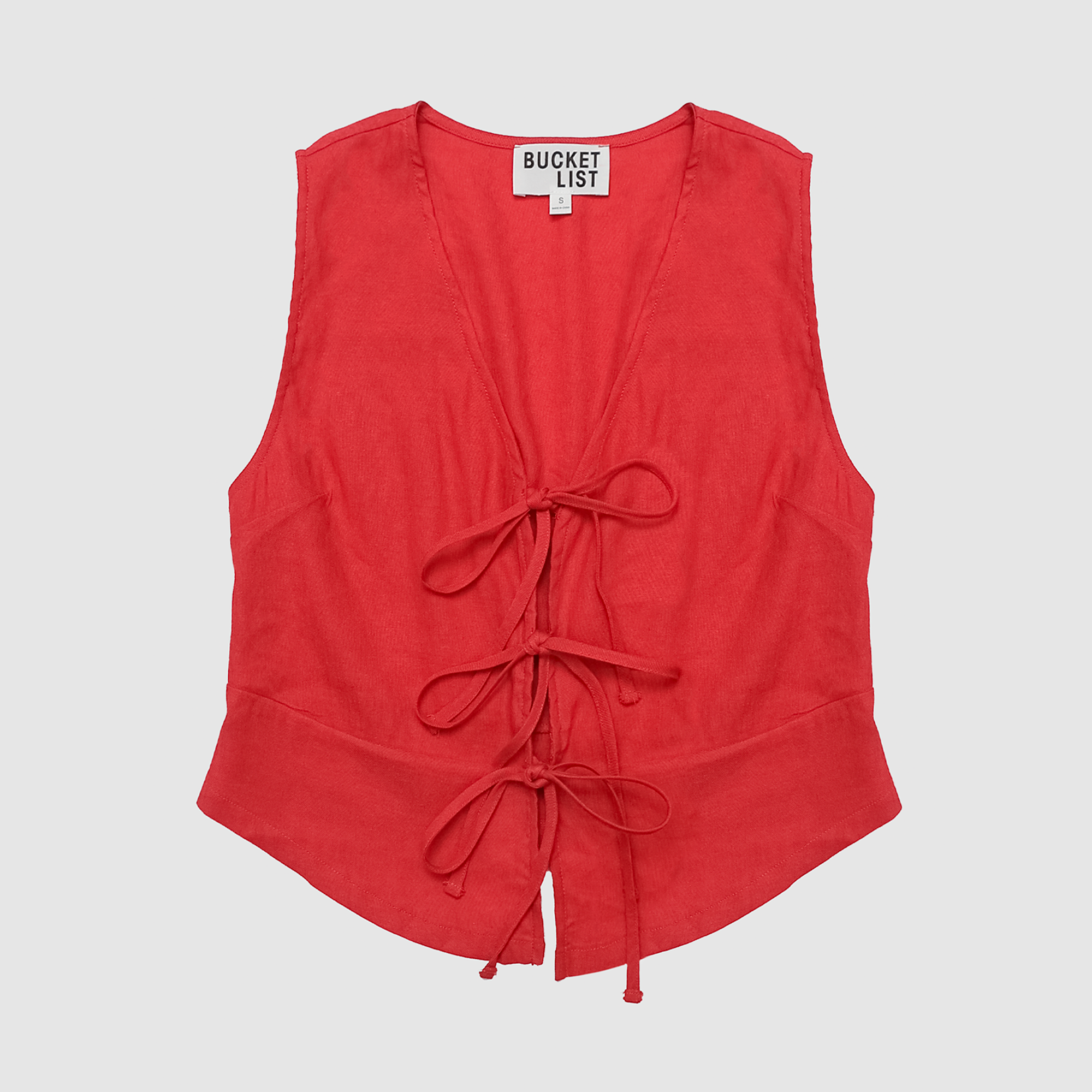 Gabriella Linen Tie-Front Vest Top