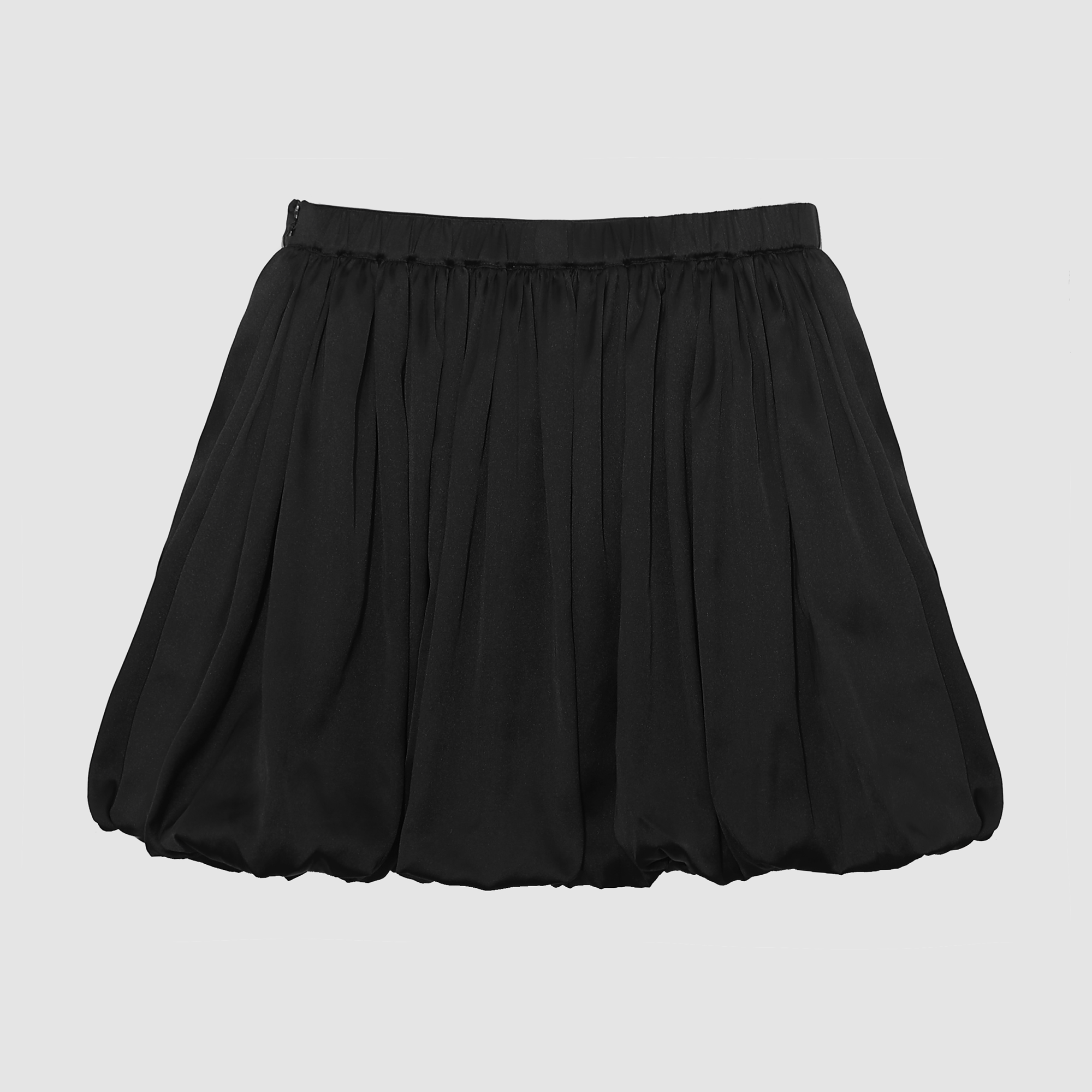 Gemma Satin Bubble Mini Skirt in Black