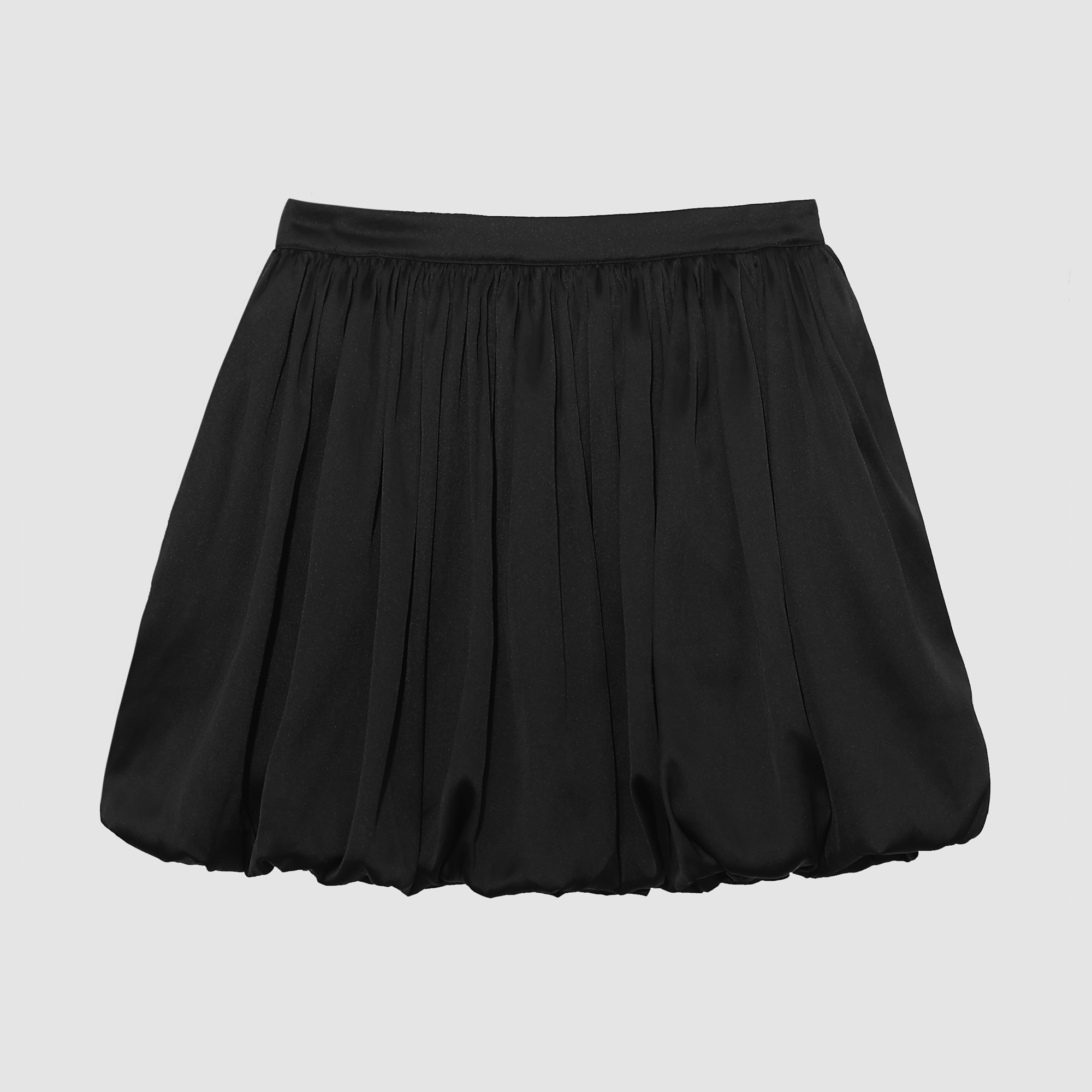 Gemma Satin Bubble Mini Skirt in Black