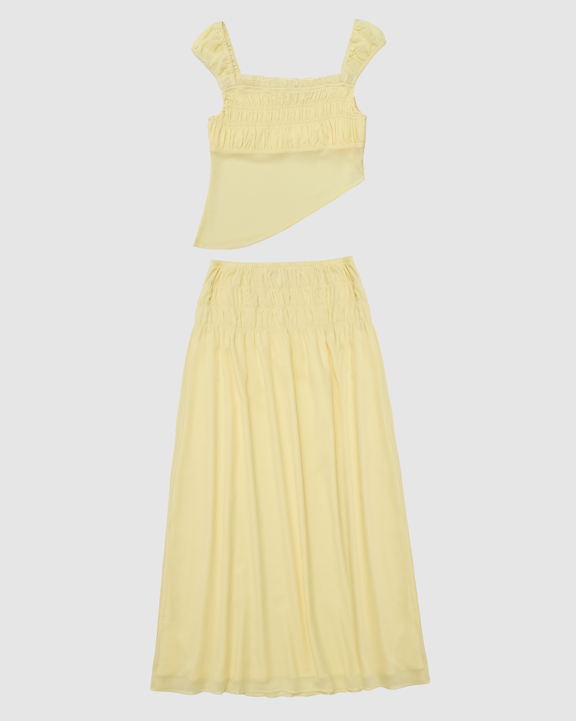 Genevieve Ruched Mesh Blouse