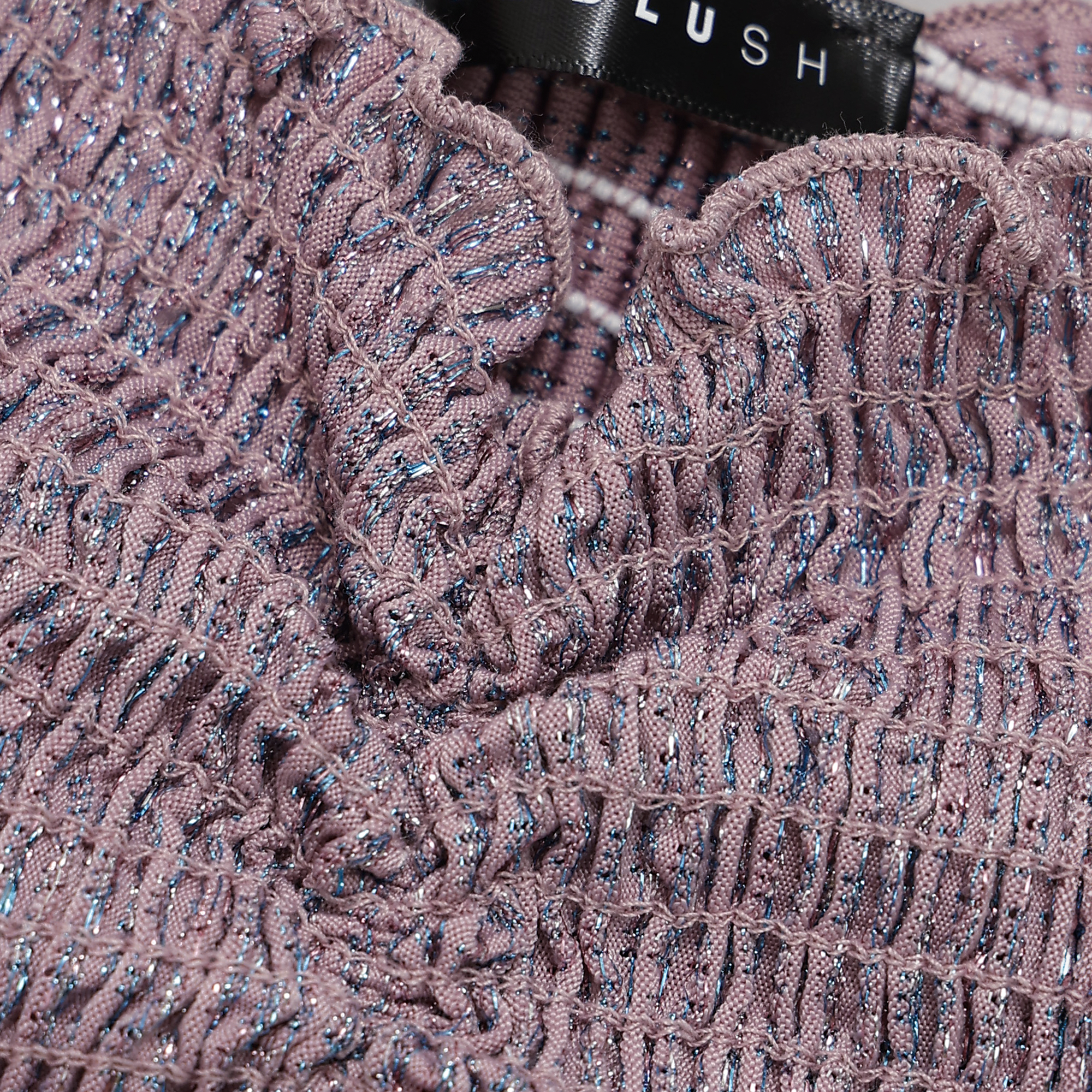 Glitter Ruffle Smocked Tube Top