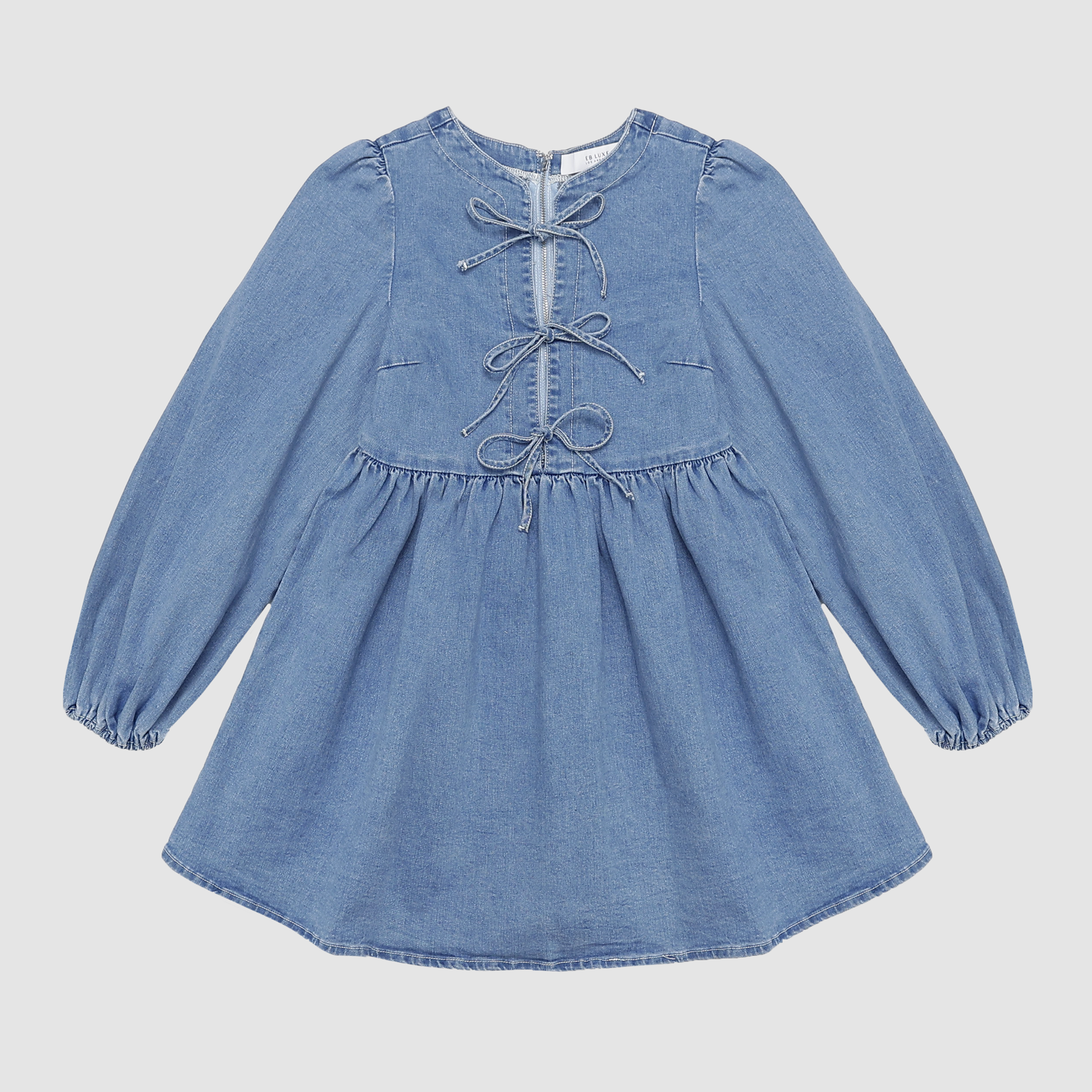 Graylee Tie-Front Denim Dress