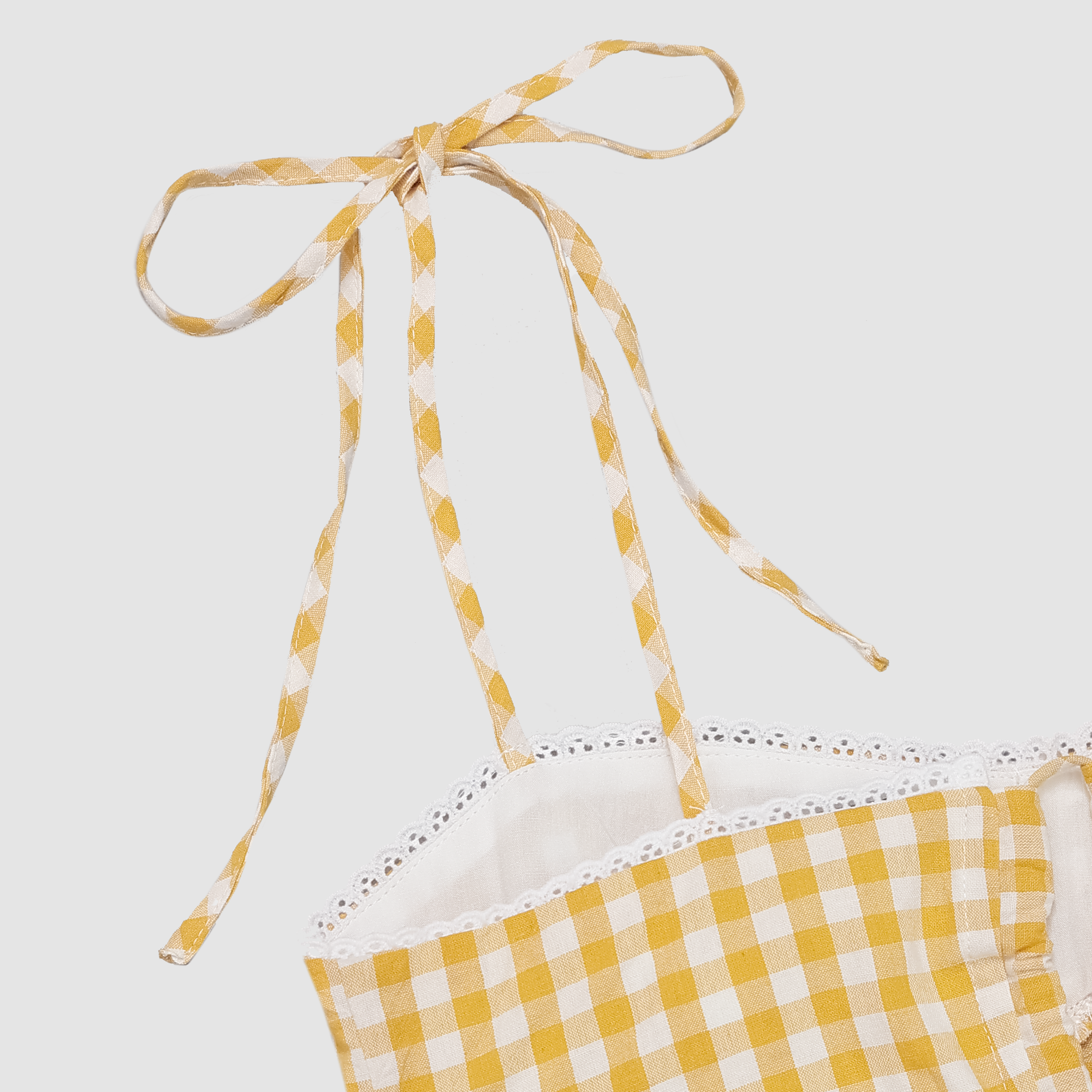 Haleigh Gingham Open Back Tie Top