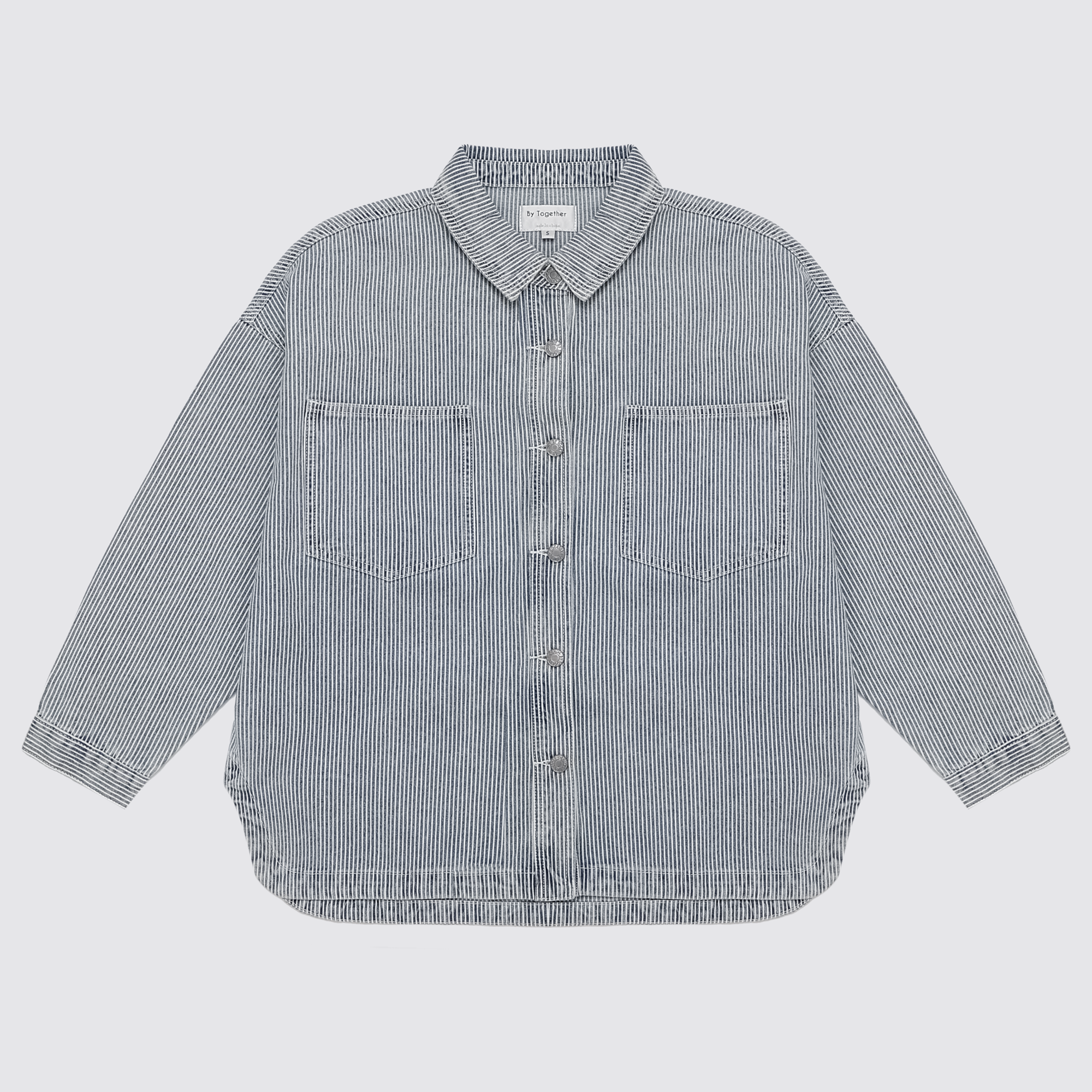 Jacqueline Pinstripe Denim Shacket