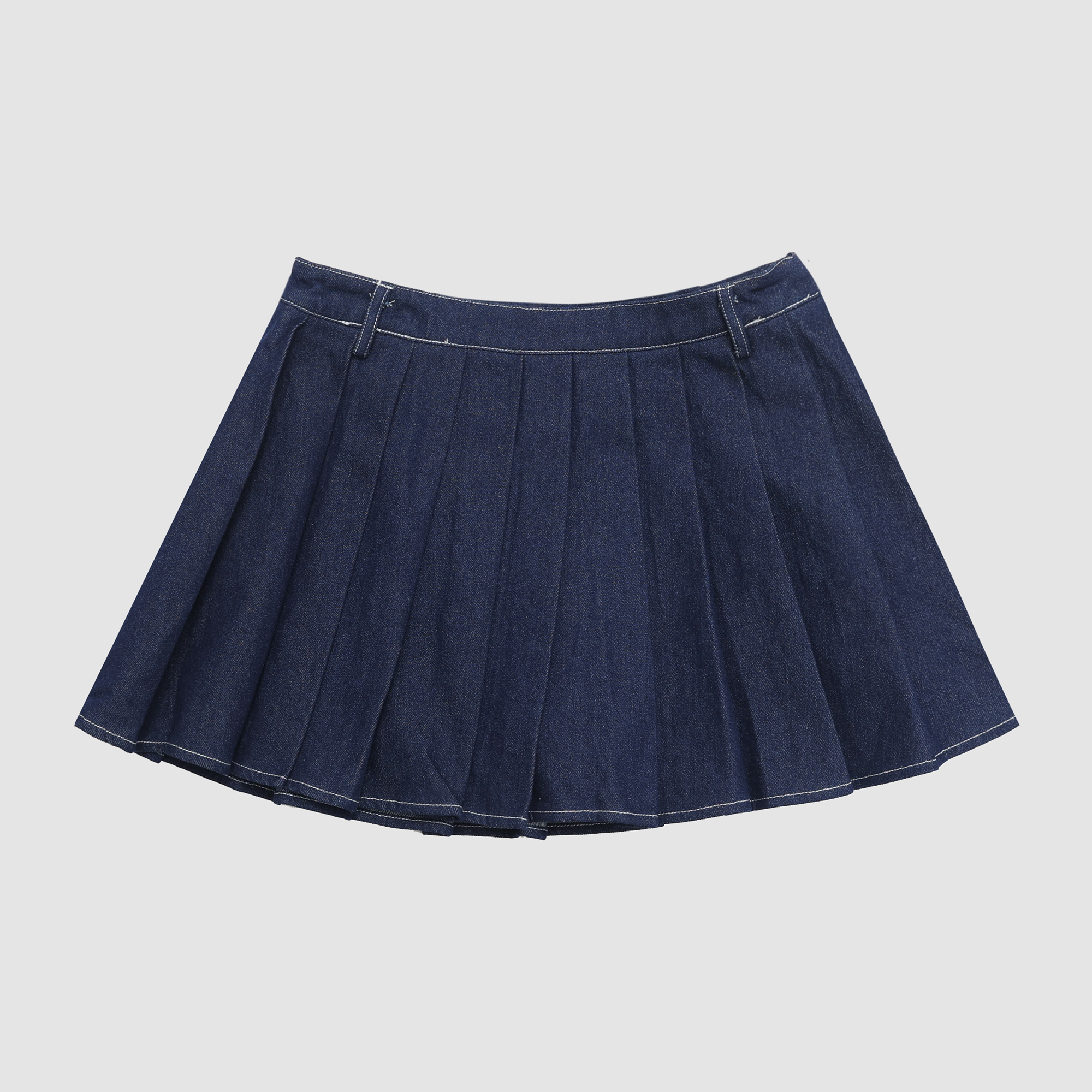 Jolie Pleated Denim Skort