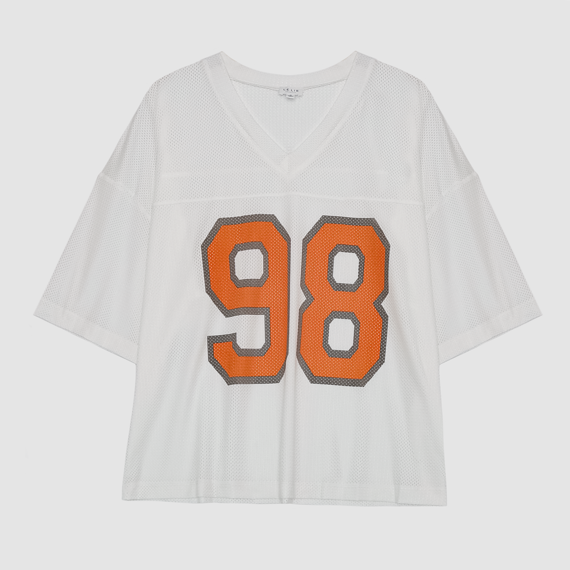 Jordan 98 Oversized Jersey in White & Orange