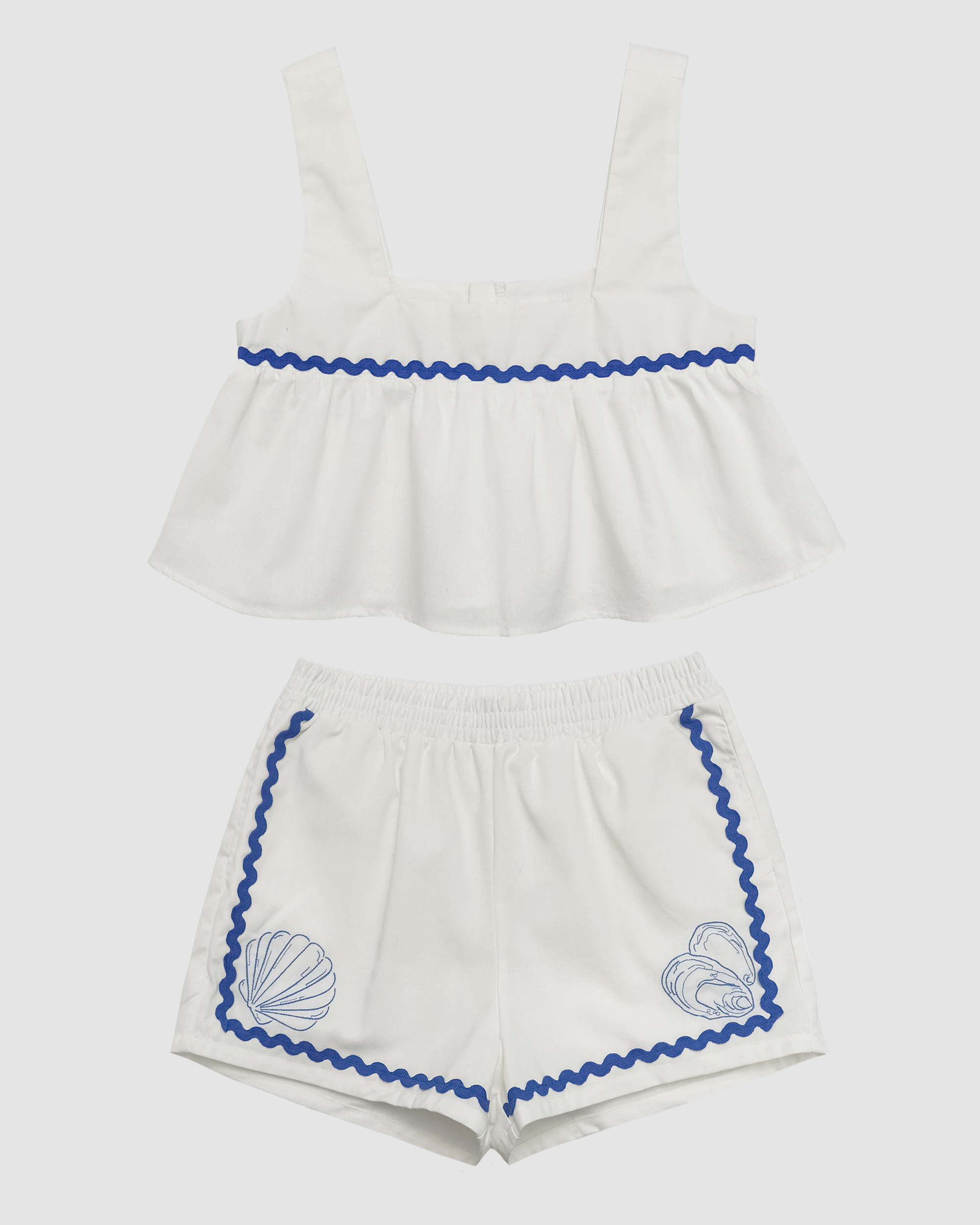 Jordyn Embroidered Clam Shell Shorts