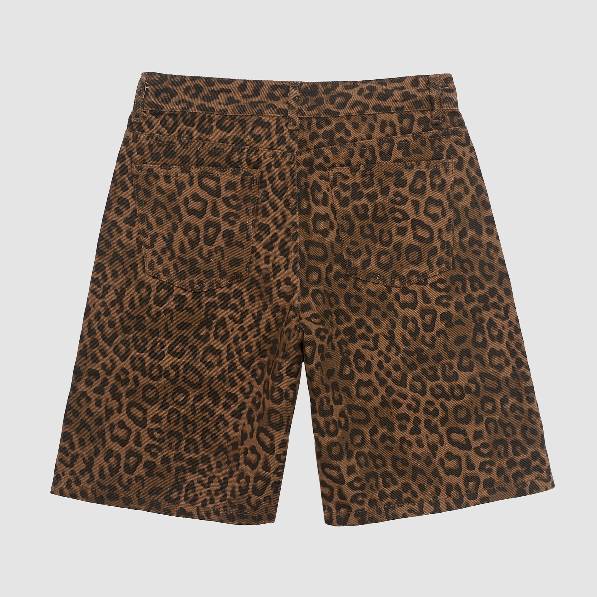 Josephine Leopard Jean Shorts in Brown Leopard