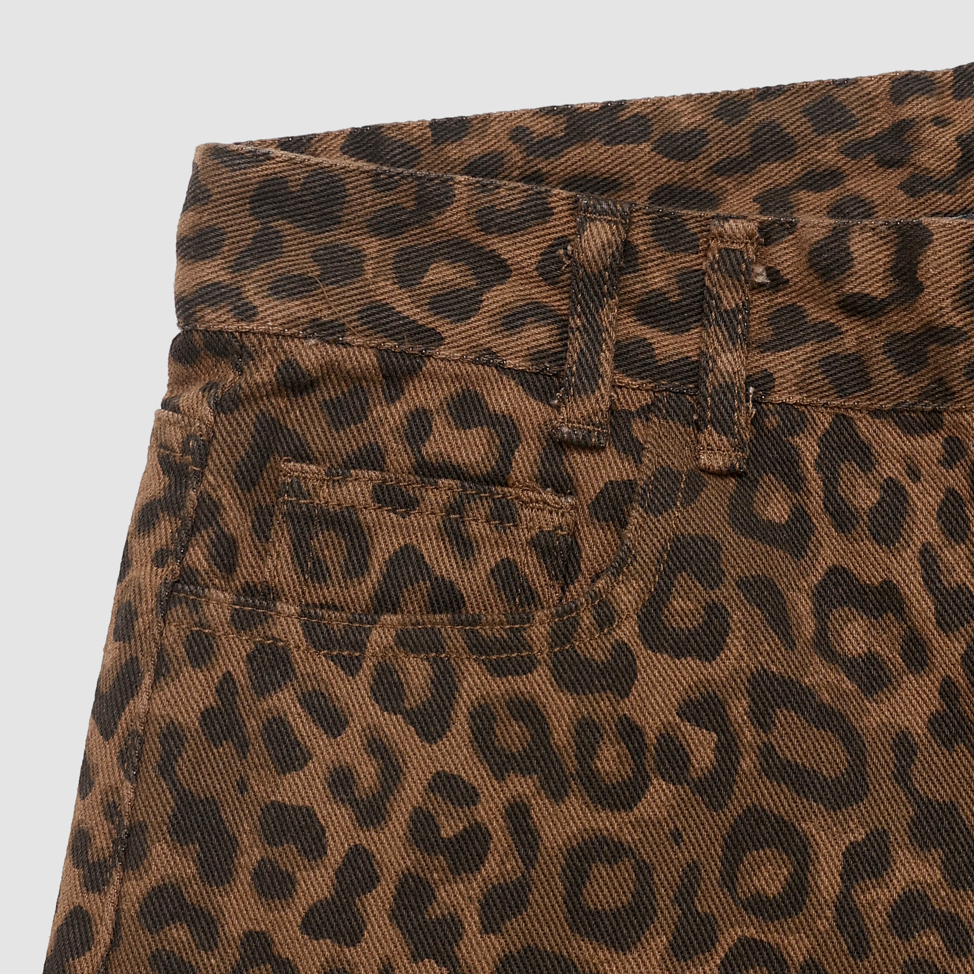 Josephine Leopard Jean Shorts in Brown Leopard