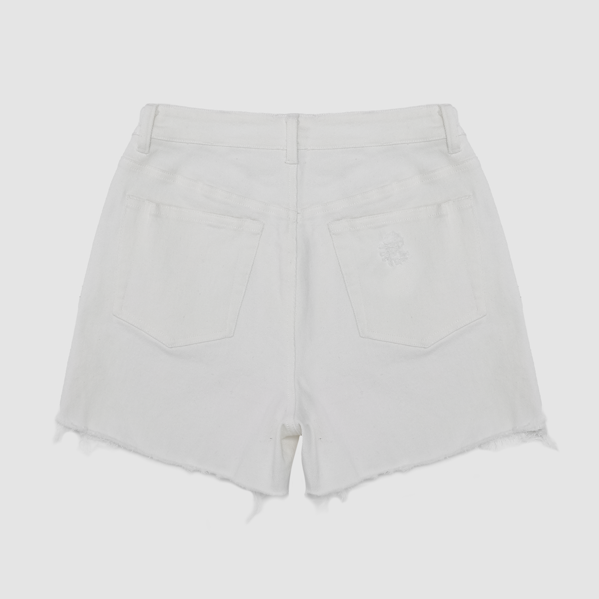 Kaleigh Distressed Hem Denim Shorts