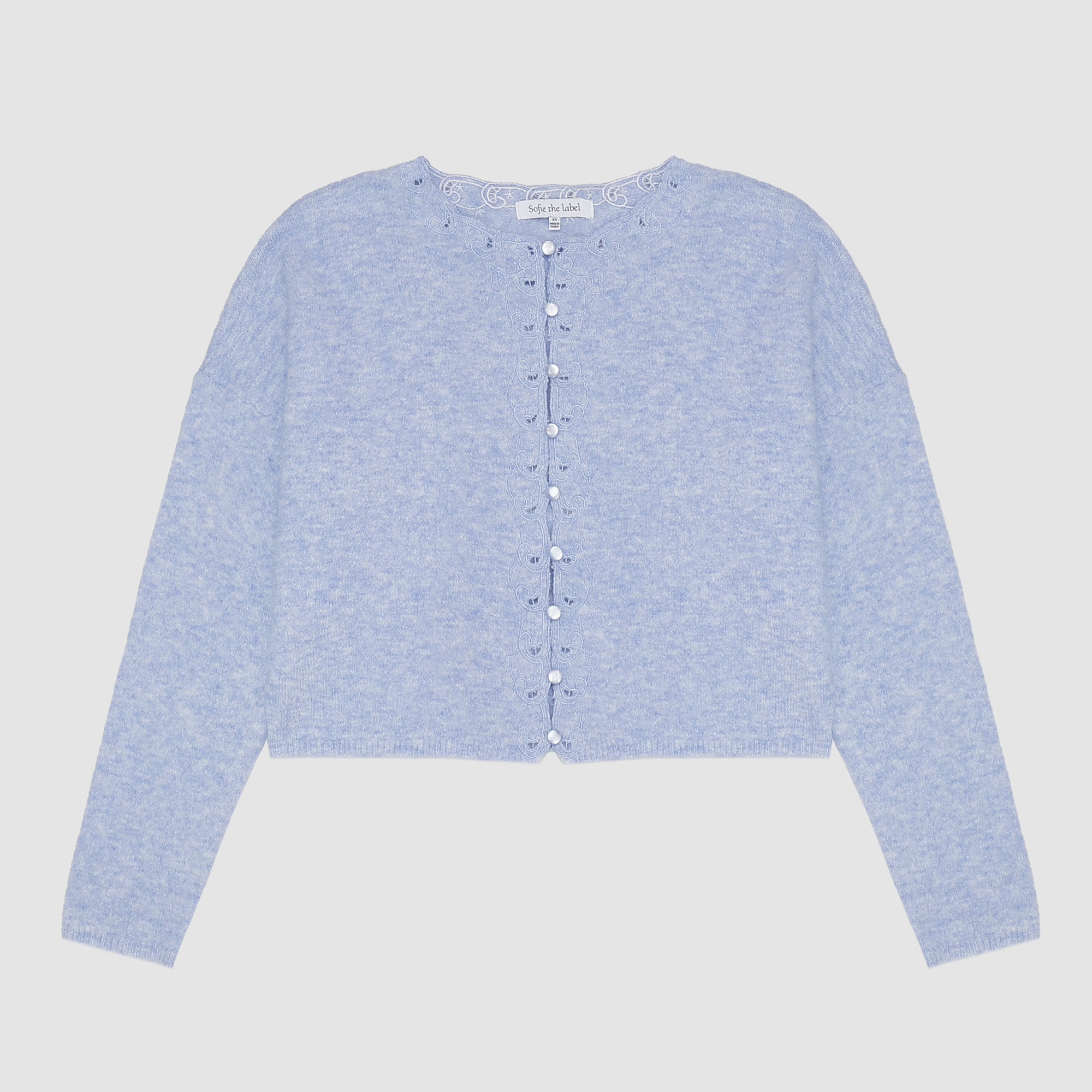 Kensington Embroidered Oversized Cardigan in Pink