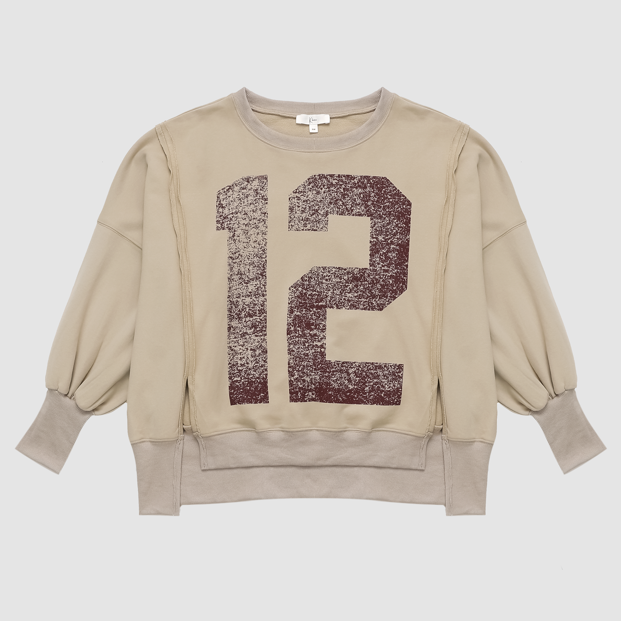 Kristy 12 Printed Sweatshirt in Burgundy