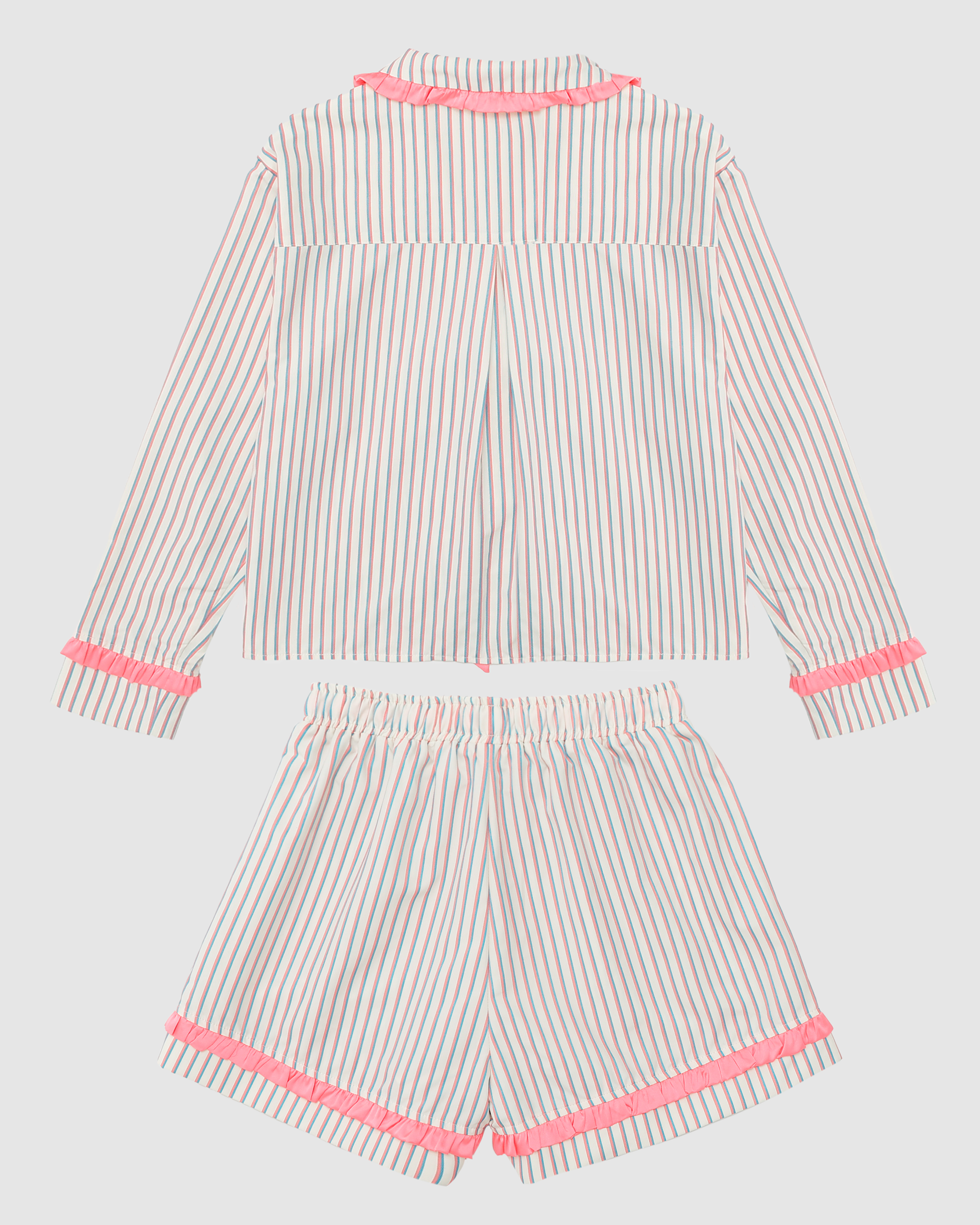 Lilia Satin Bow Stripe Pajama Set