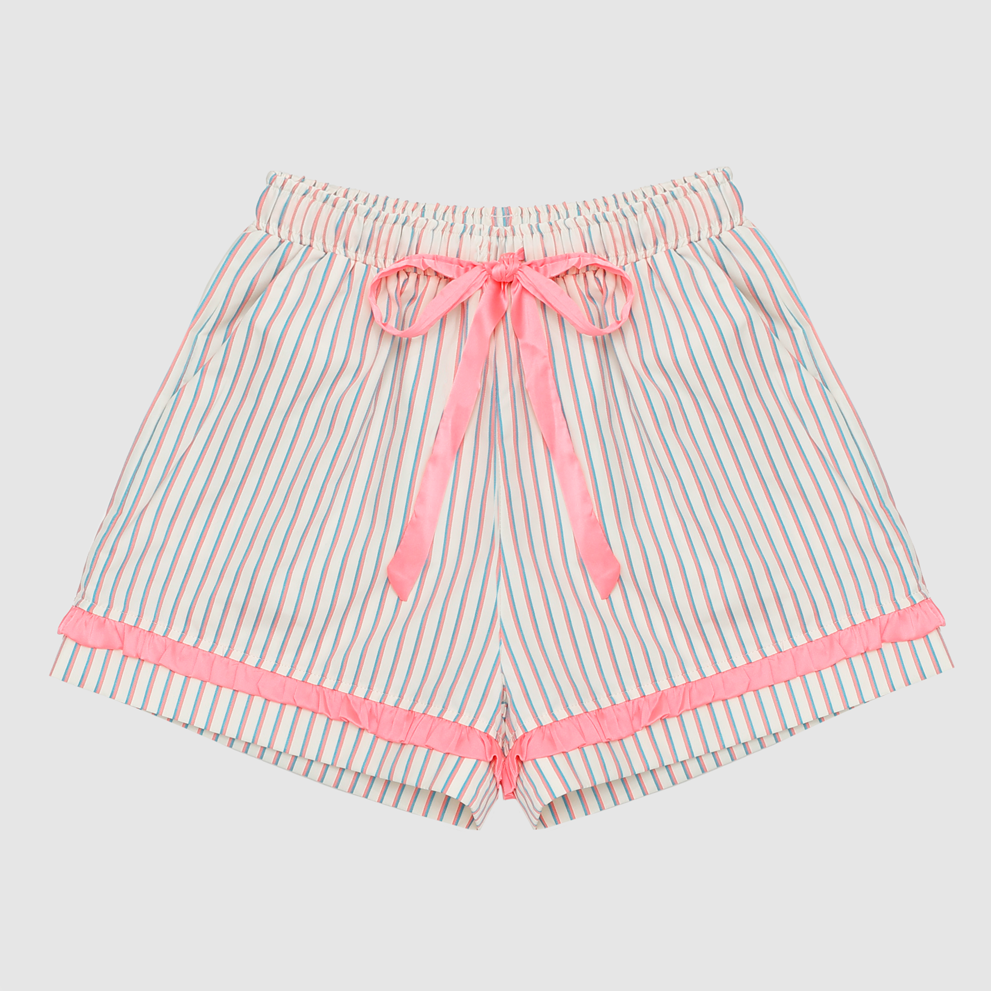 Lilia Satin Bow Stripe Pajama Set