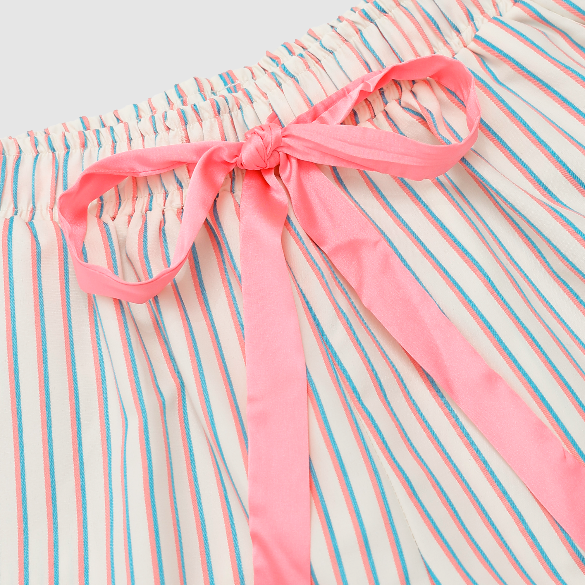 Lilia Satin Bow Stripe Pajama Set