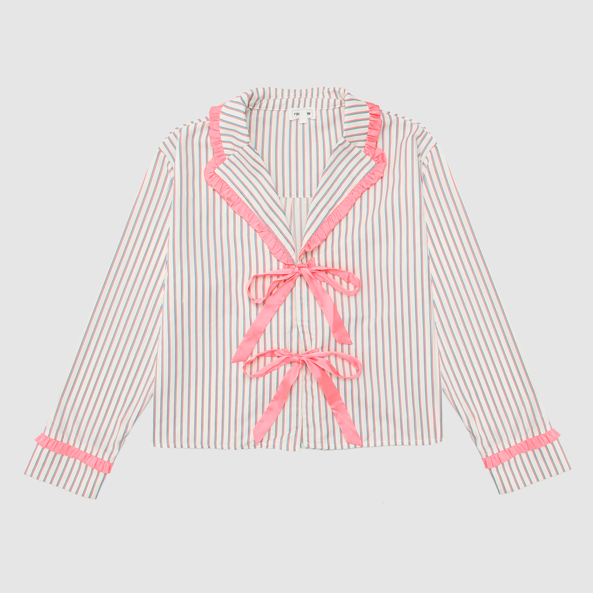 Lilia Satin Bow Stripe Pajama Set