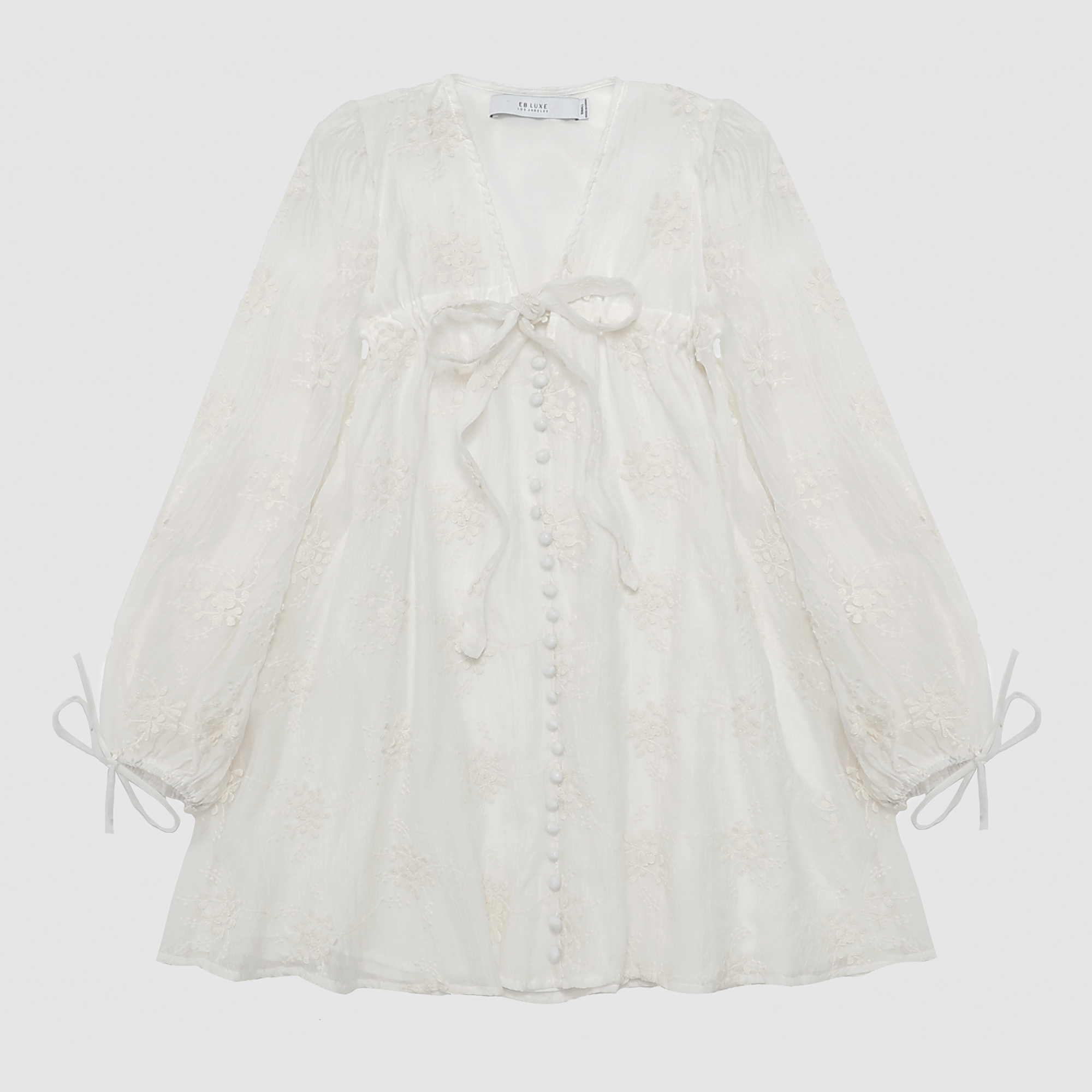 Lyla Embroidered Dress in Ivory