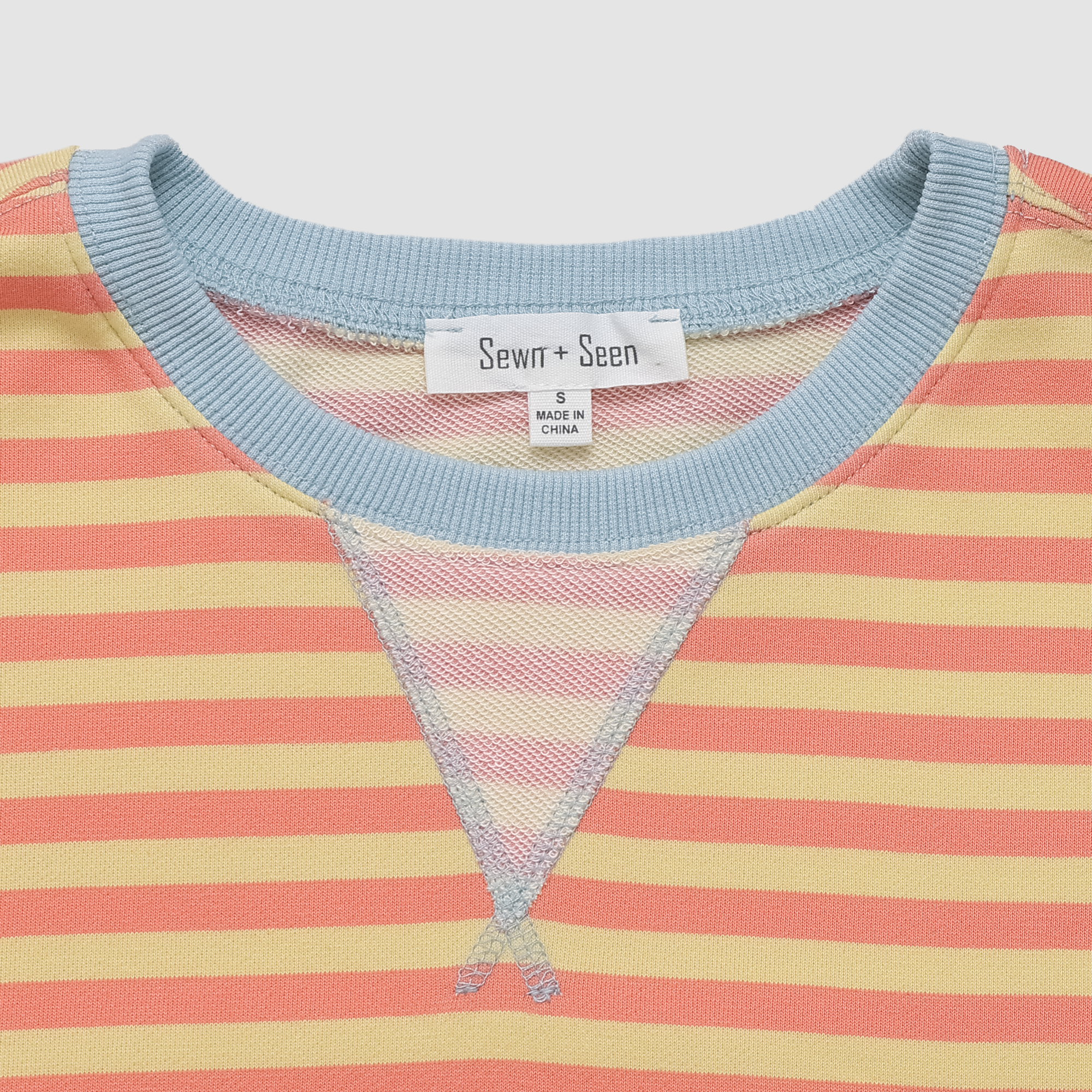 Nyla Striped Sweatshirt in Coral & Yellow Stripe