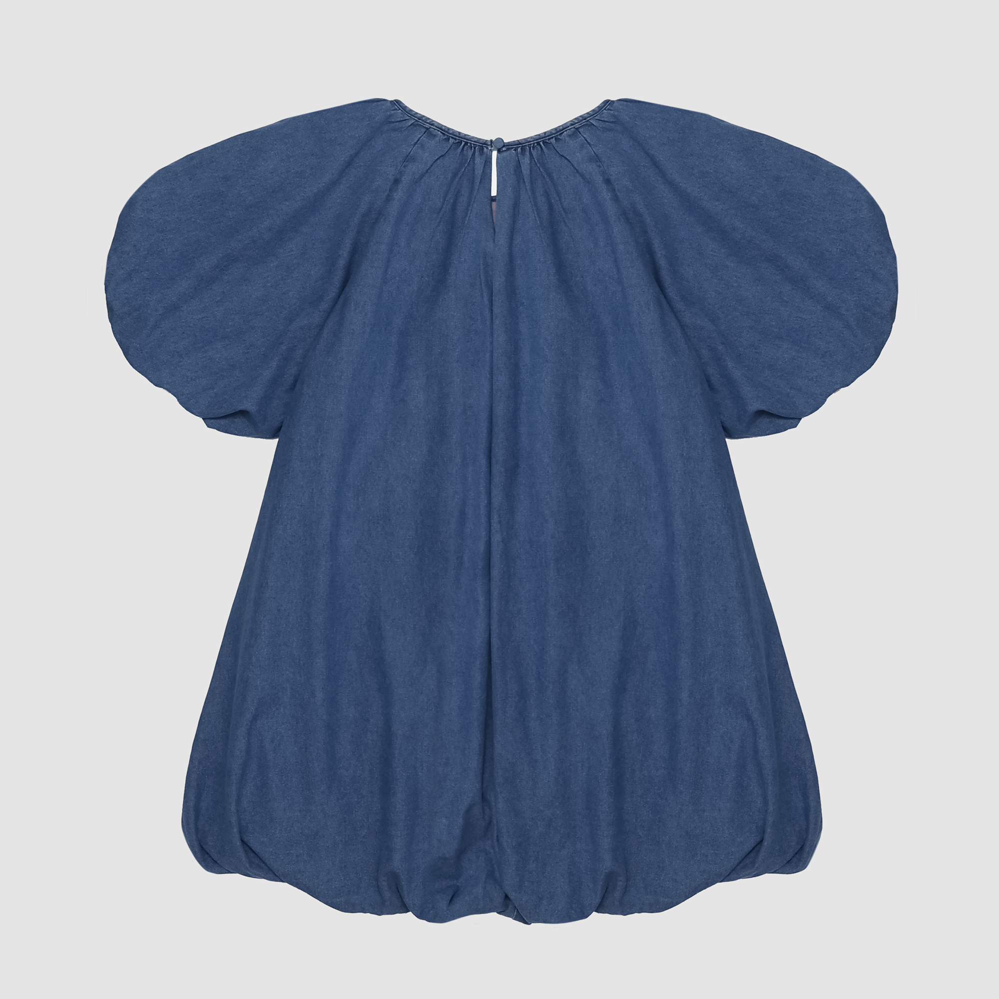 Oakley Denim Puff Sleeve Bubble Mini Dress