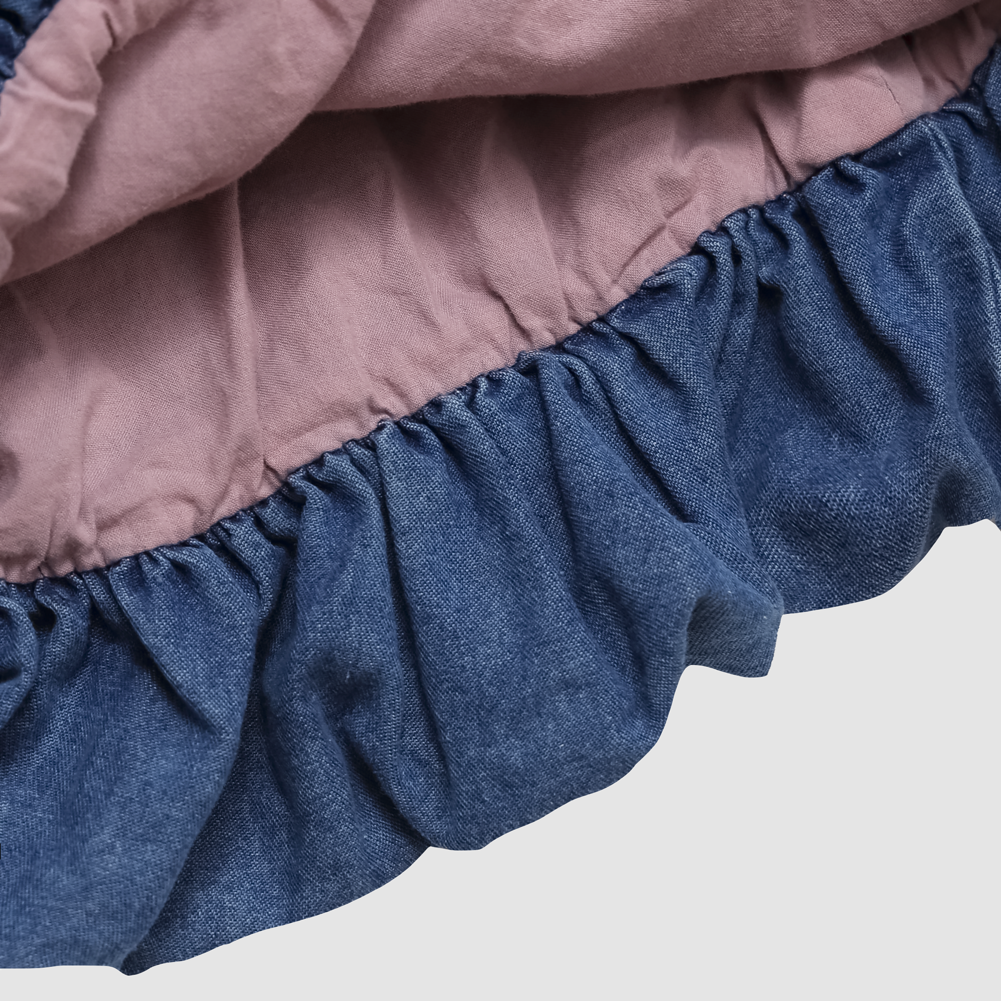 Oakley Denim Puff Sleeve Bubble Mini Dress