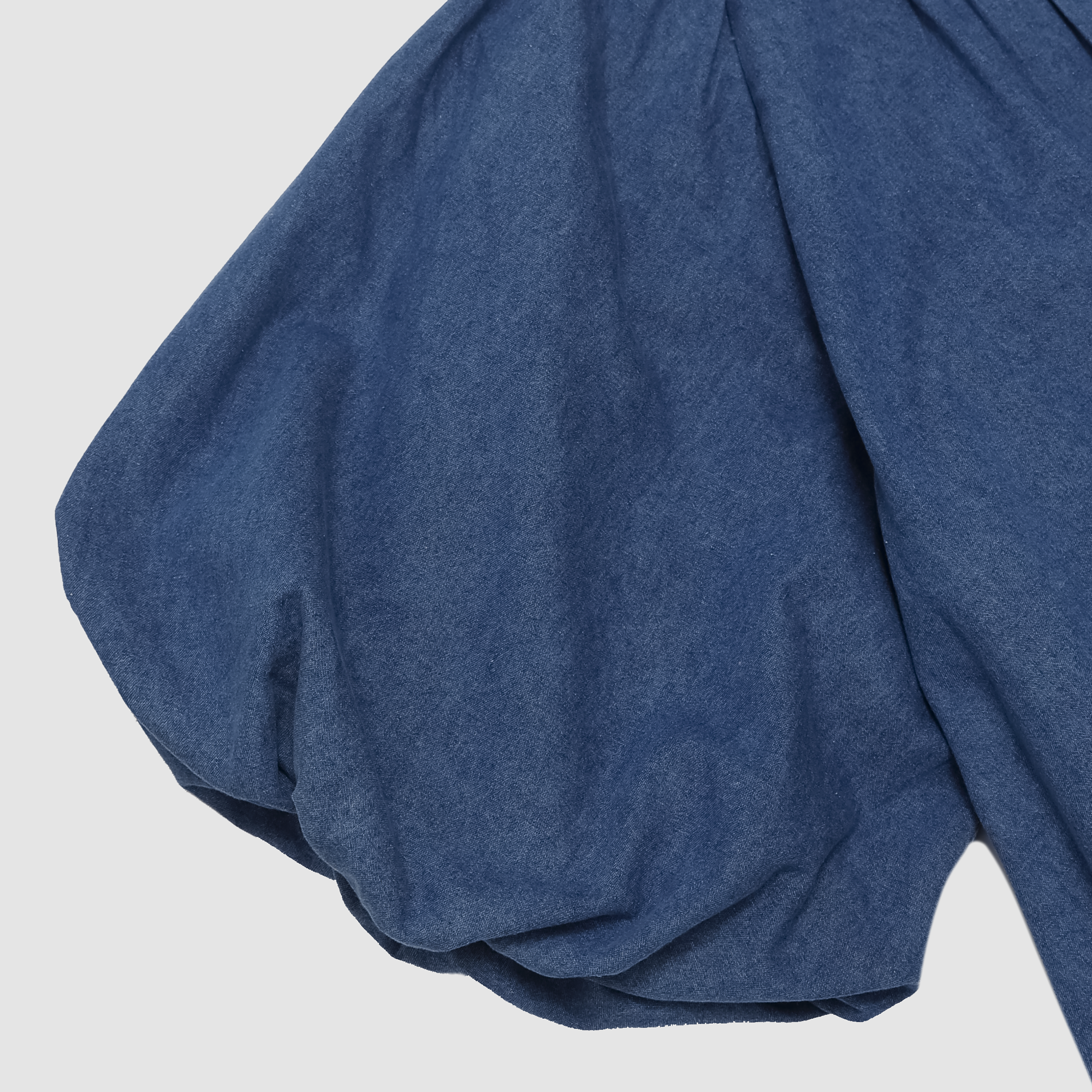 Oakley Denim Puff Sleeve Bubble Mini Dress