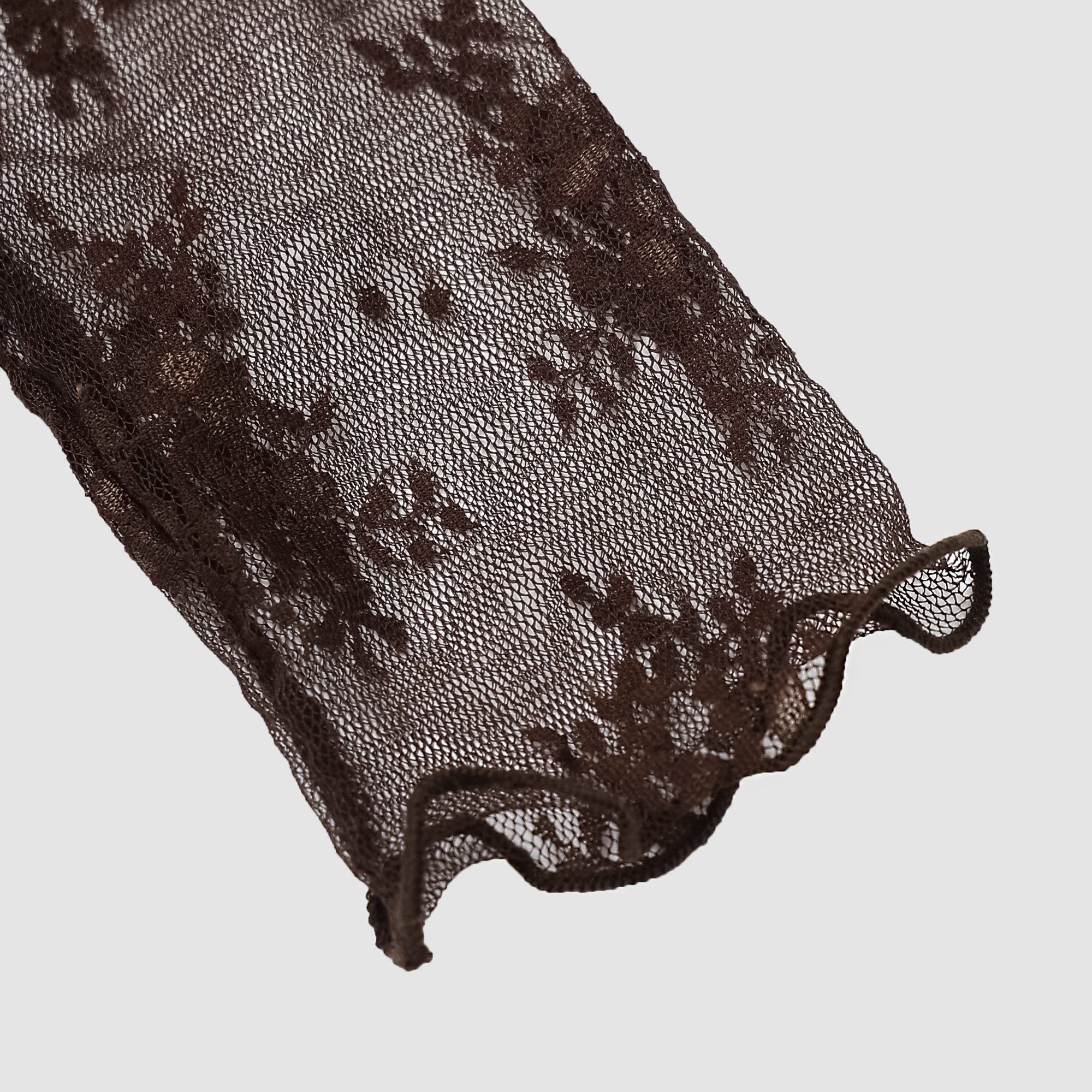 Anastasia Mesh Lace Long Sleeve Top in Brown